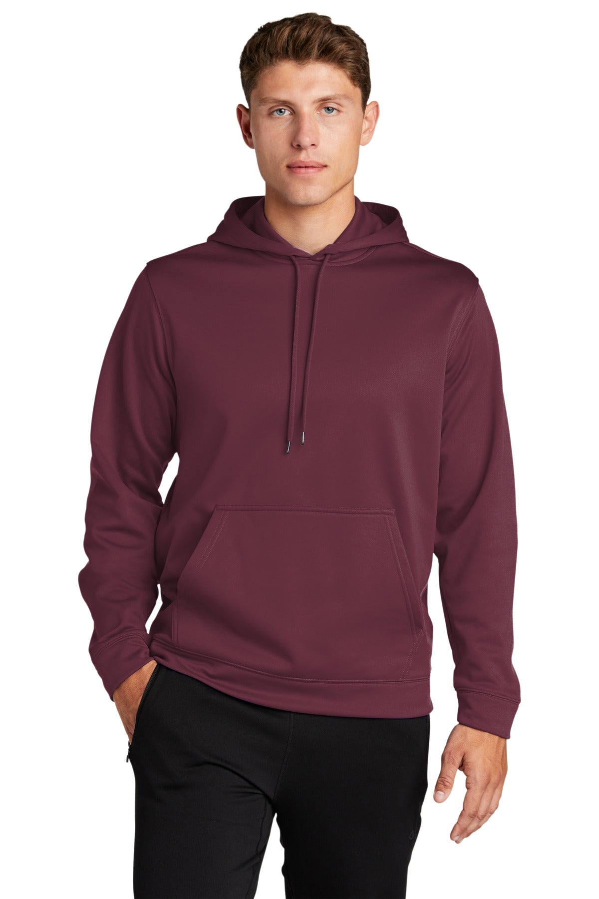 Sport-Tek Sport-Wick Fleece Hooded Pullover. F244 Maroon