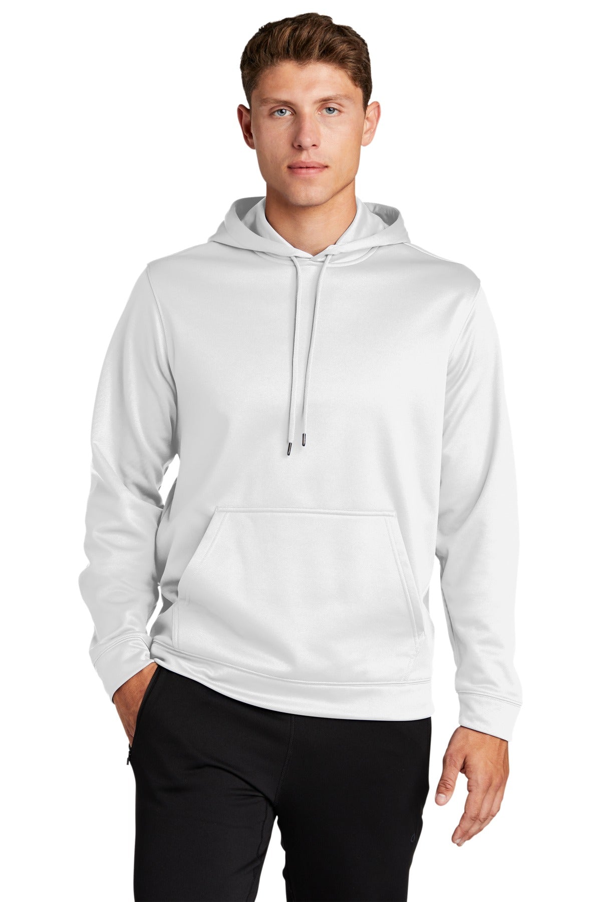 Sport-Tek Sport-Wick Fleece Hooded Pullover. F244 White