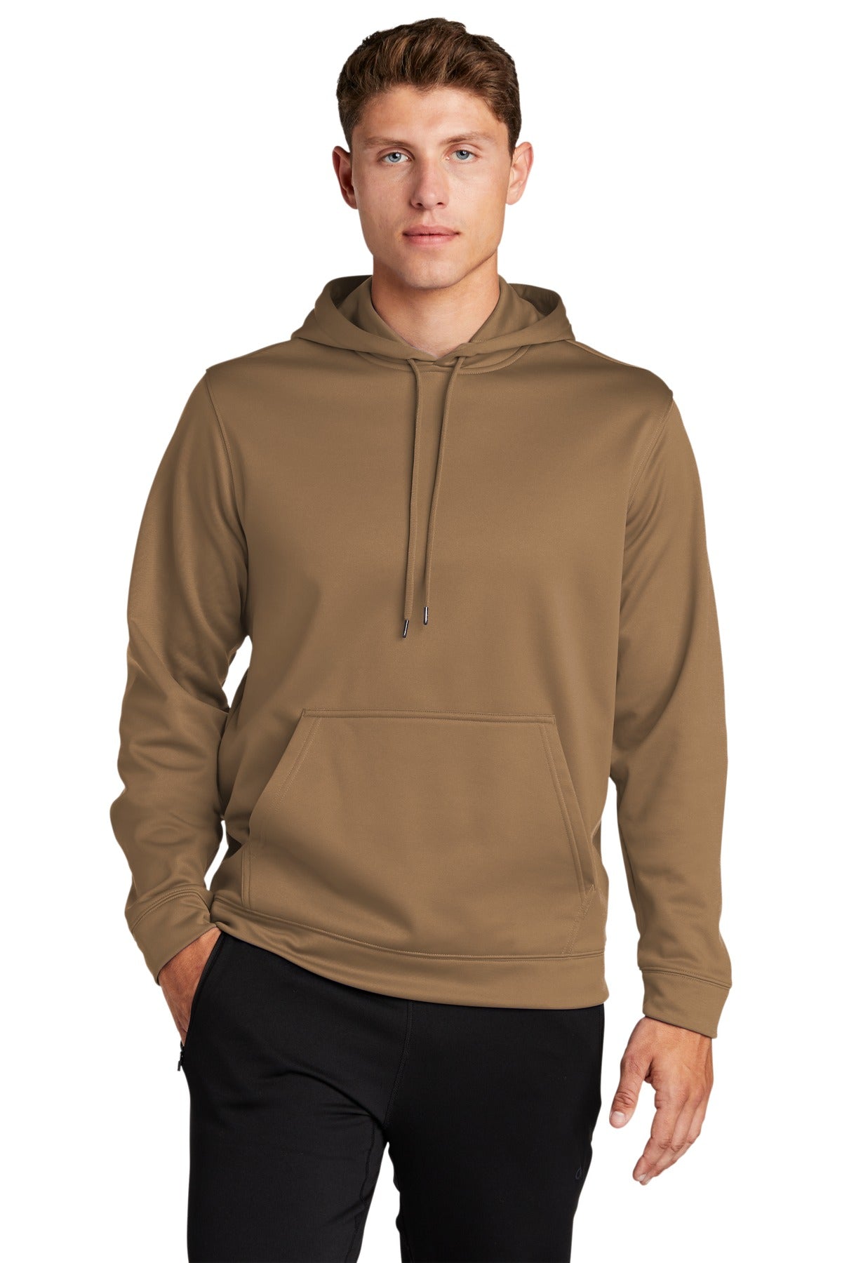 Sport-Tek Sport-Wick Fleece Hooded Pullover. F244 Woodland Brown
