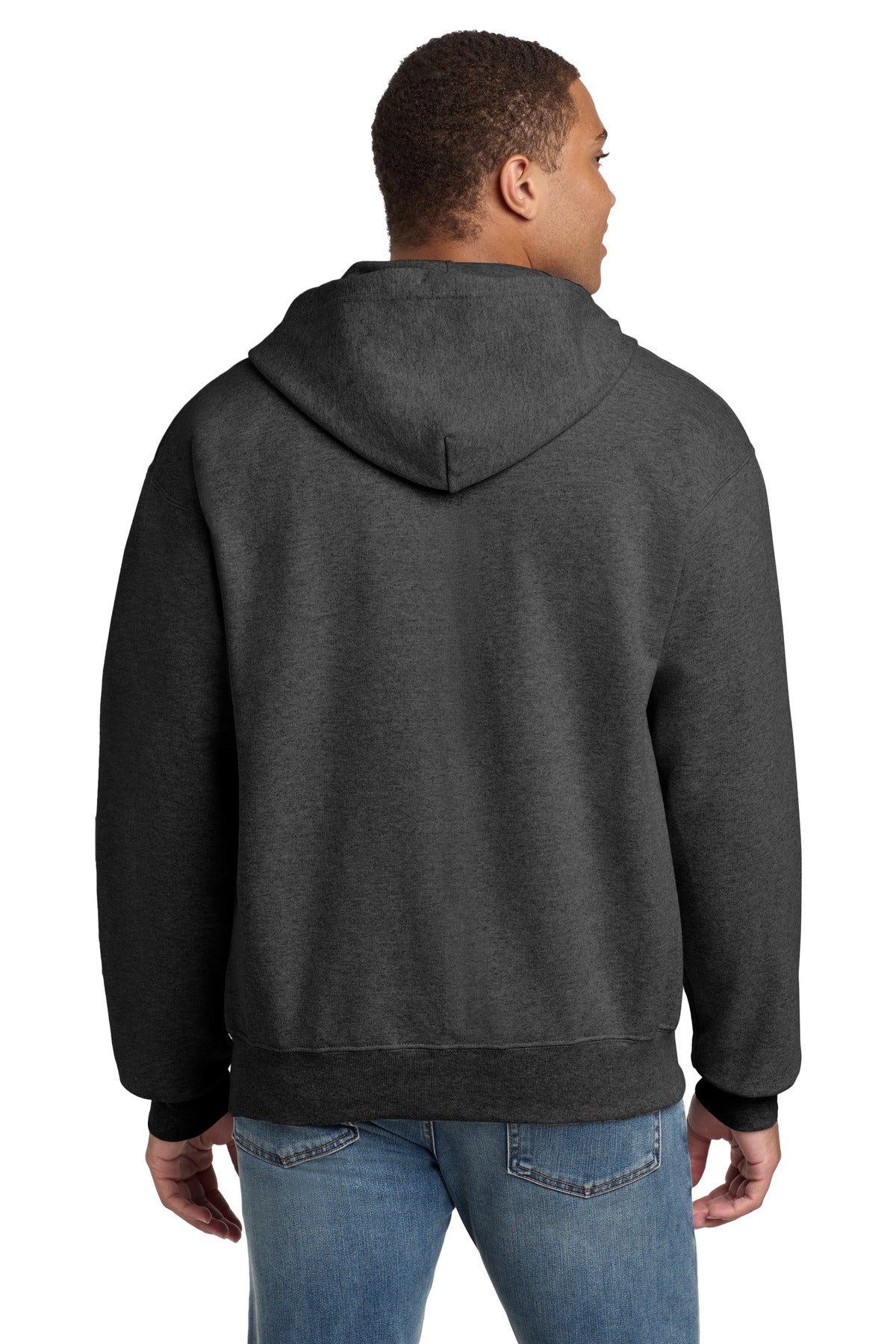 Custom Embroidered Hanes Ultimate Cotton - Full-Zip Hooded Sweatshirt. F283,Charcoal Heather