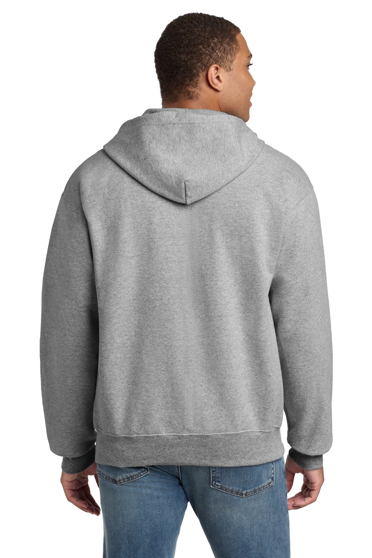 Custom Embroidered Hanes Ultimate Cotton - Full-Zip Hooded Sweatshirt. F283,Light Steel