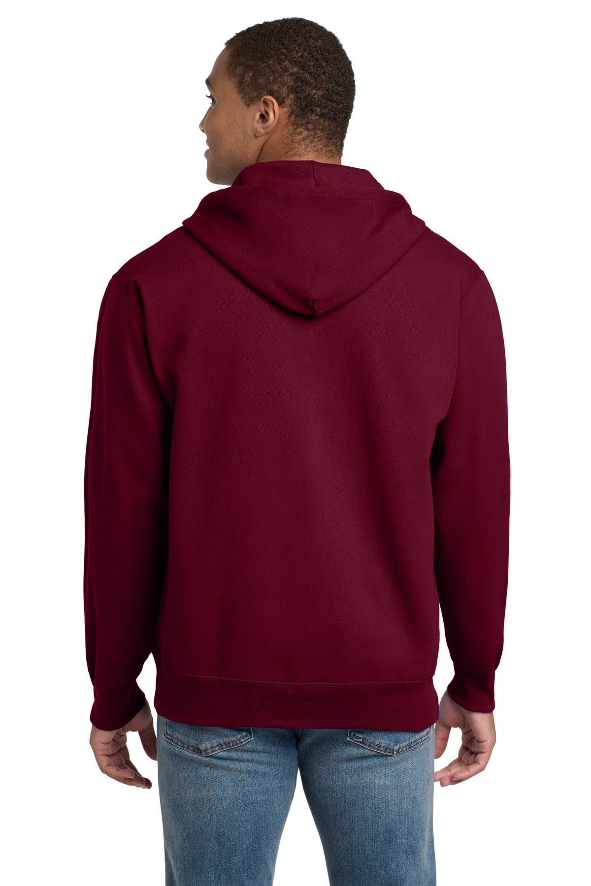 Custom Embroidered Hanes Ultimate Cotton - Full-Zip Hooded Sweatshirt. F283,Maroon