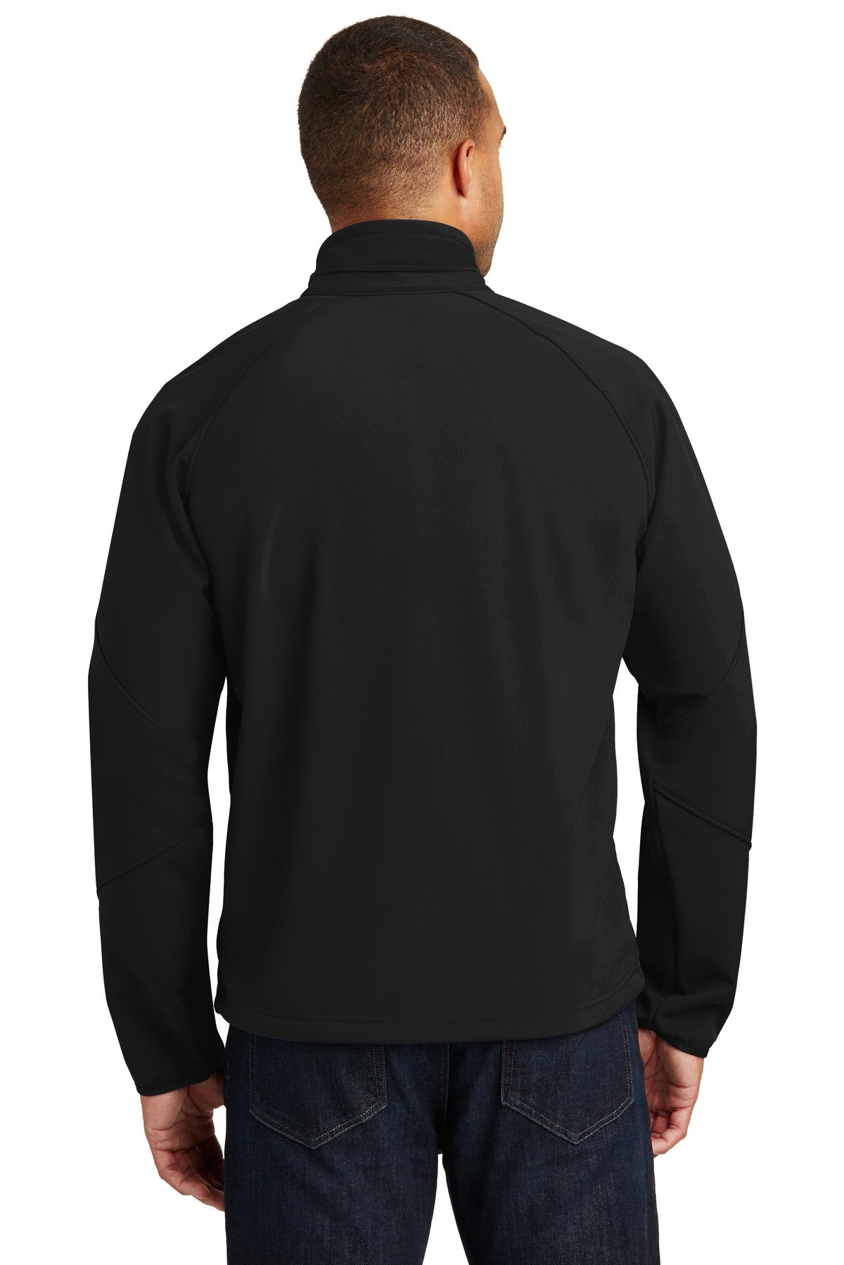 Custom Embroidered Port Authority Textured Soft Shell Jacket. J705,Black
