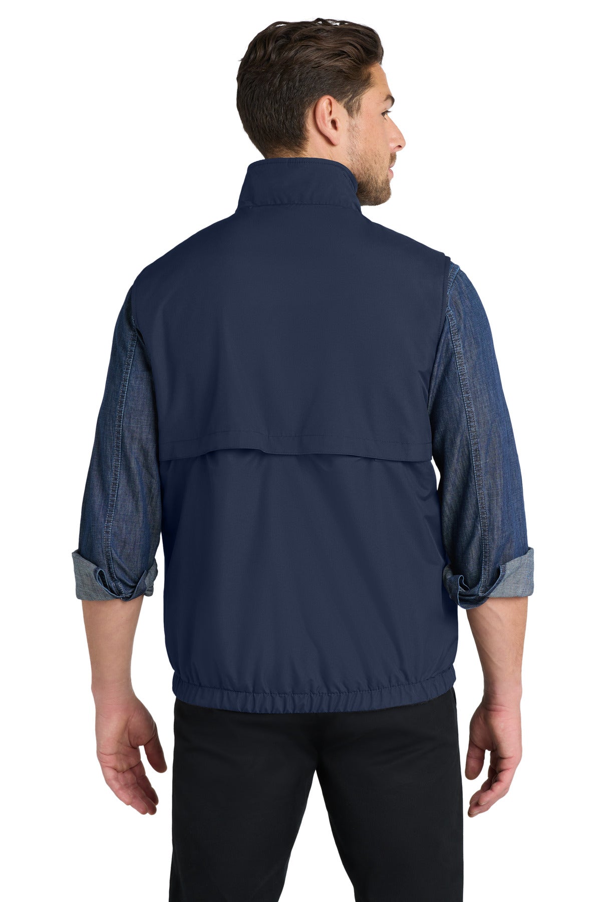 Custom Embroidered Port Authority Reversible Charger Vest. J7490,True Navy/ True Navy
