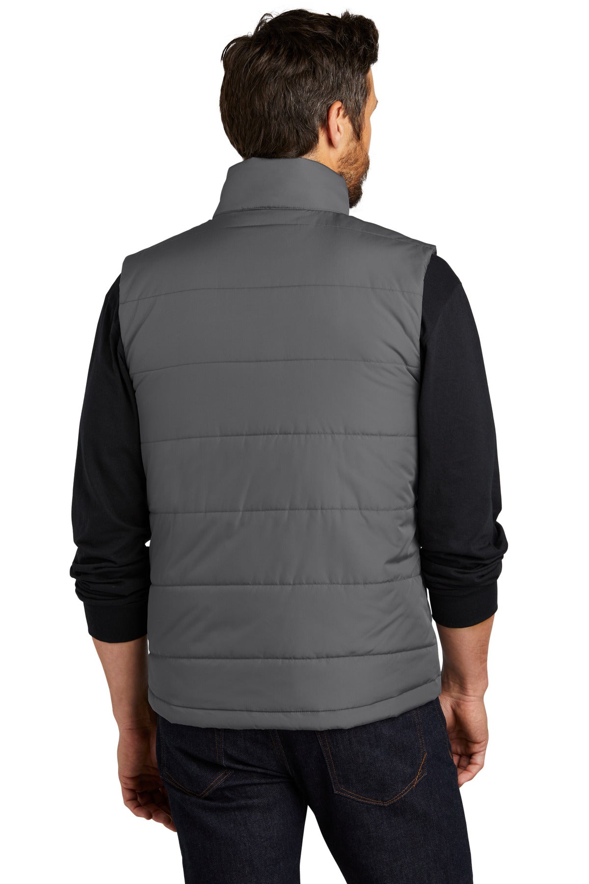 Custom Embroidered Port Authority Puffer Vest J853,Shadow Grey