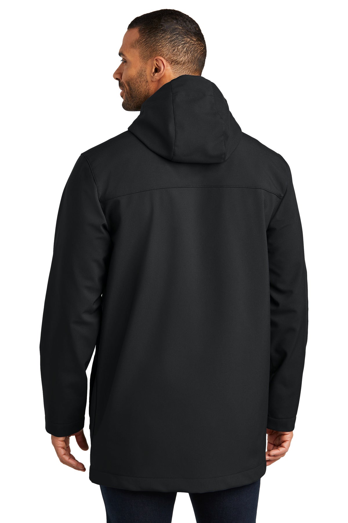 Custom Embroidered Port Authority Collective Outer Soft Shell Parka J919,Deep Black
