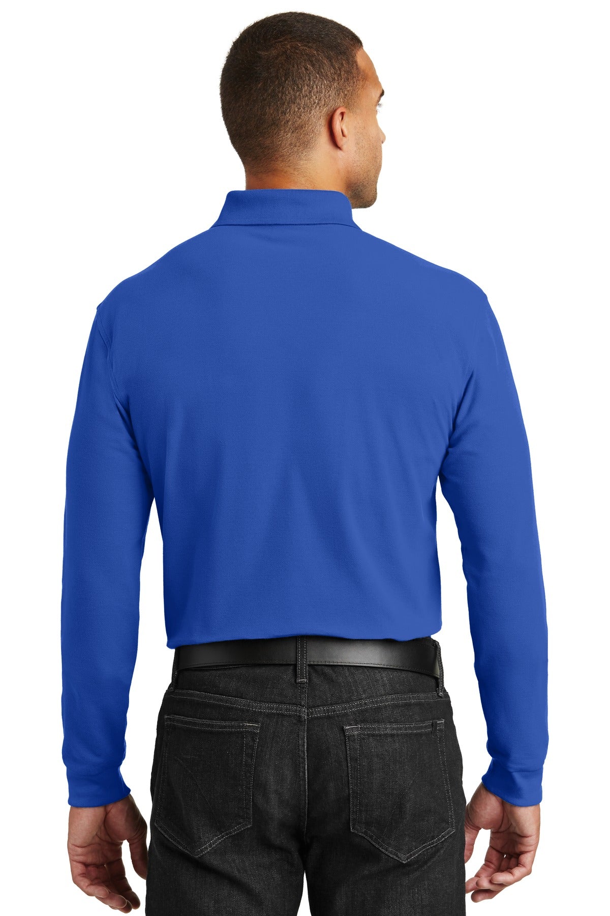 Custom Embroidered Port Authority Long Sleeve Core Classic Pique Polo. K100LS,True Royal