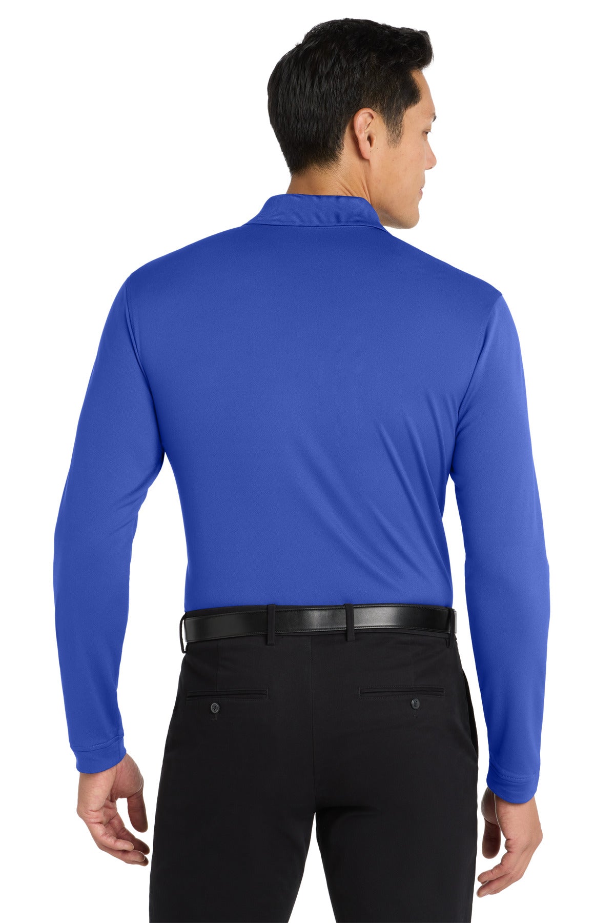 Custom Embroidered Port Authority Dry Zone UV Micro-Mesh Long Sleeve Polo K110LS,True Royal