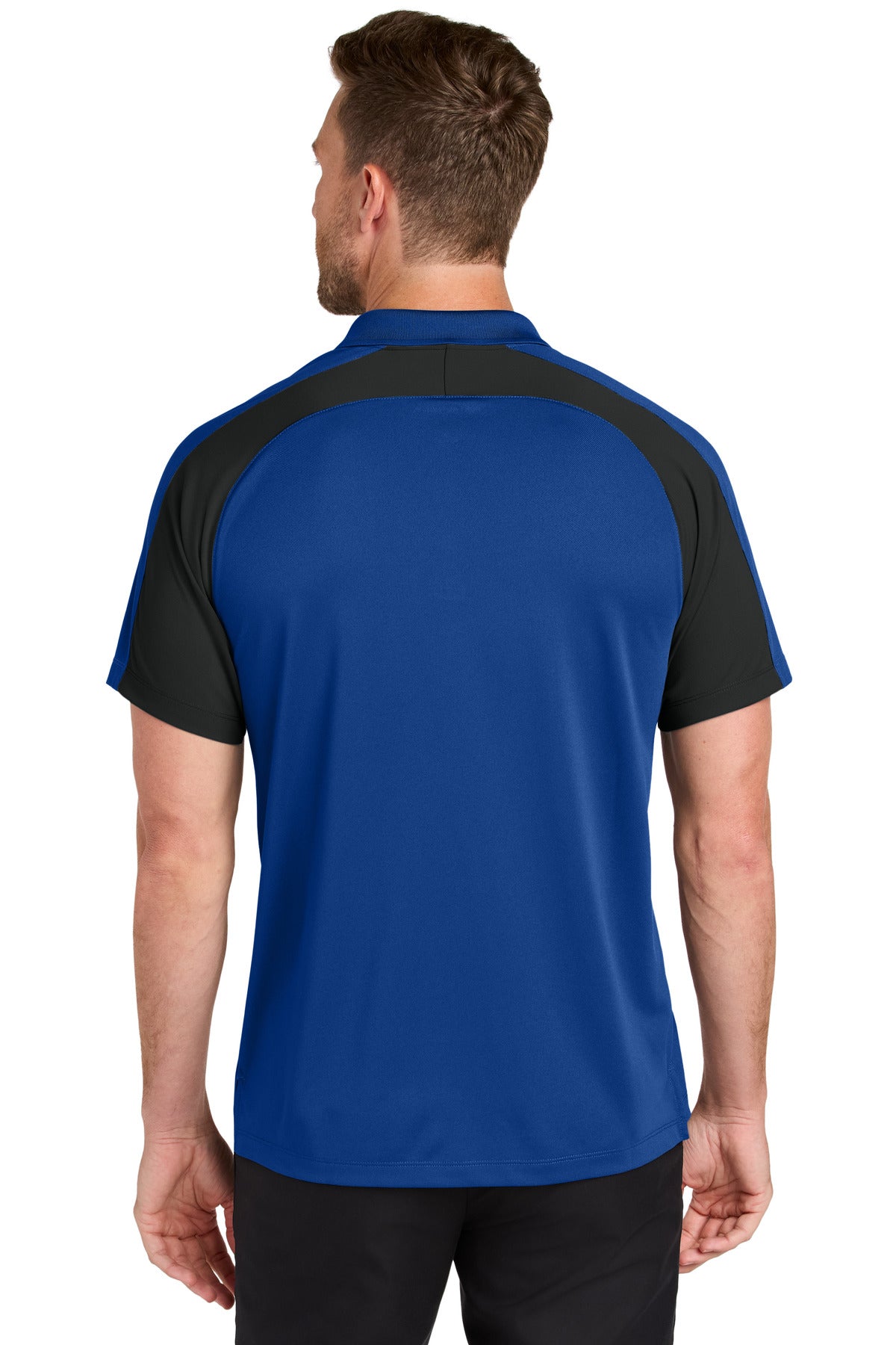 Custom Embroidered Port Authority Wearever Performance Pique Colorblock Polo K247,True Royal/ Black