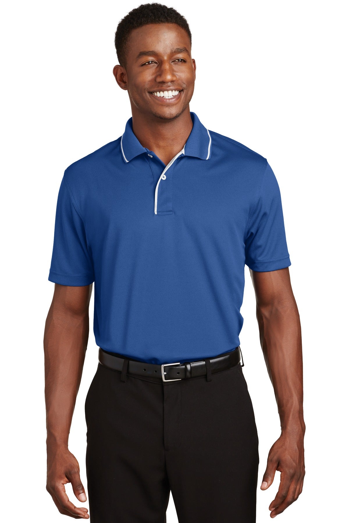 Sport-Tek Dri-Mesh Polo with Tipped Collar and Piping. K467