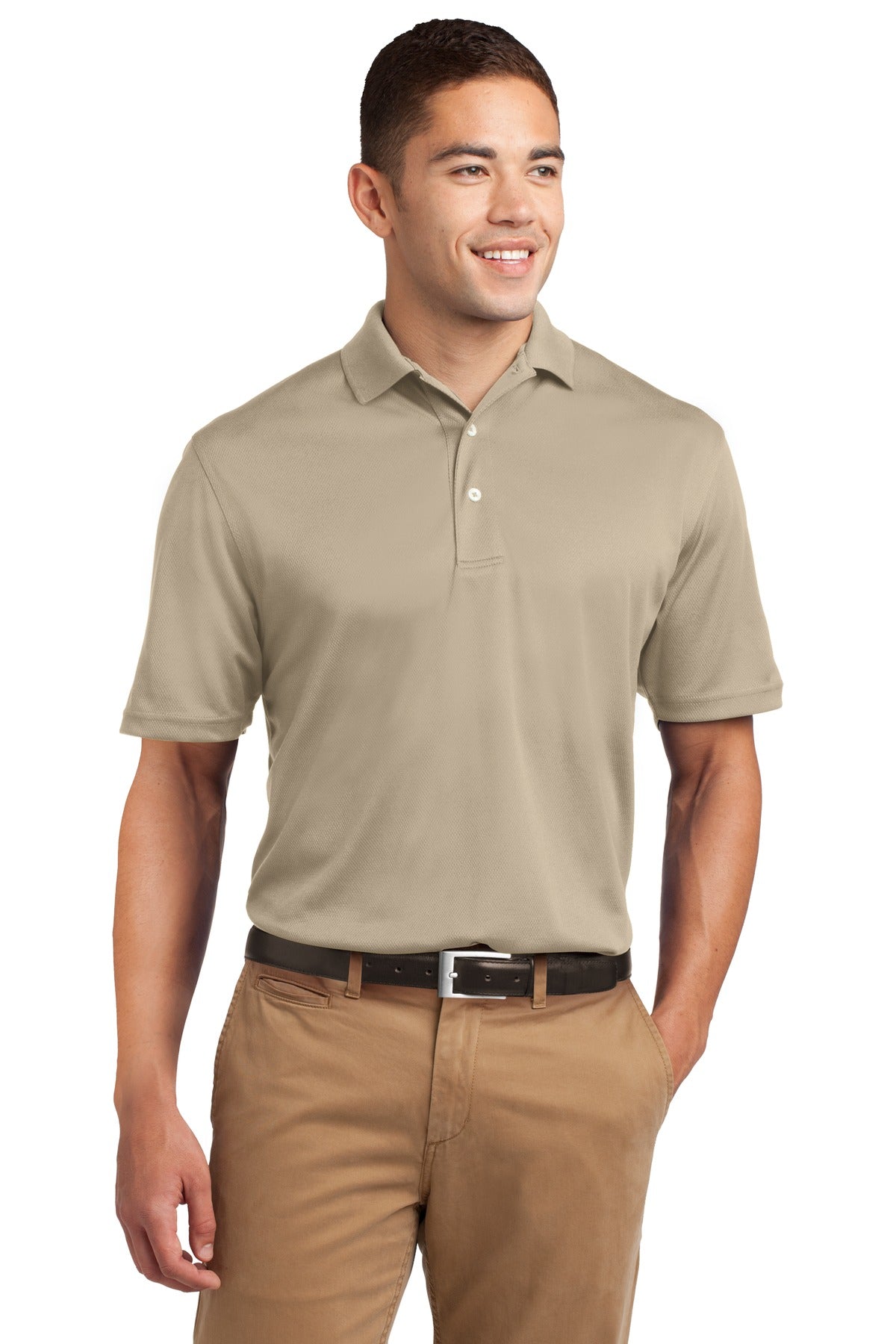 Sport-Tek Dri-Mesh Polo. K469 Sandstone