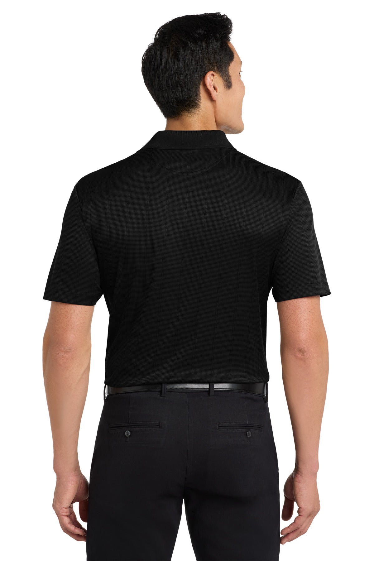 Custom Embroidered Port Authority Performance Fine Jacquard Polo. K528,Black