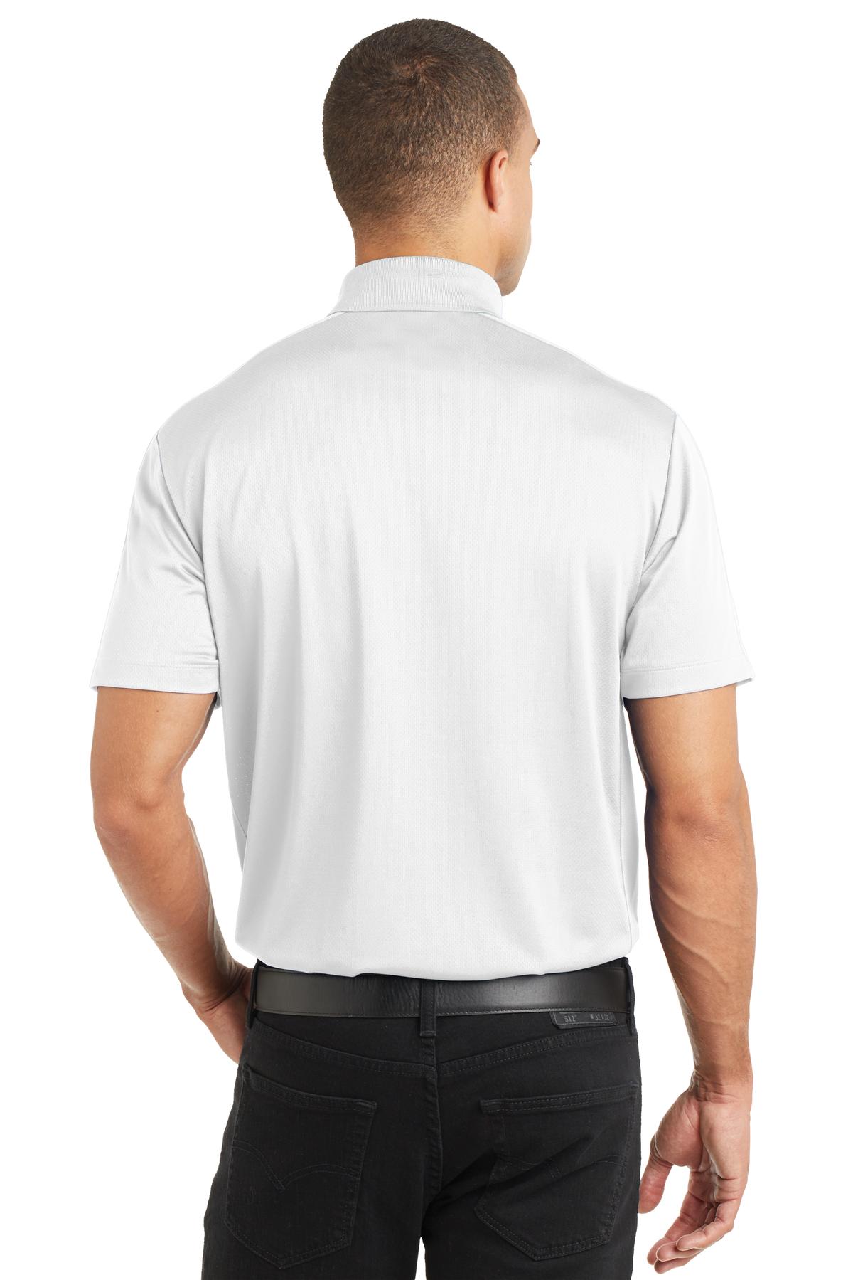 Custom Embroidered Port Authority Diamond Jacquard Polo. K569,White