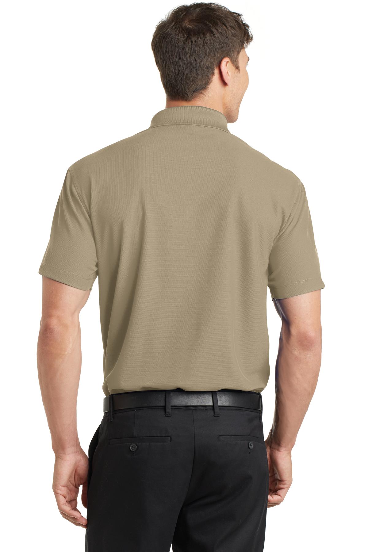 Custom Embroidered Port Authority Dry Zone Grid Polo. K572,Tan