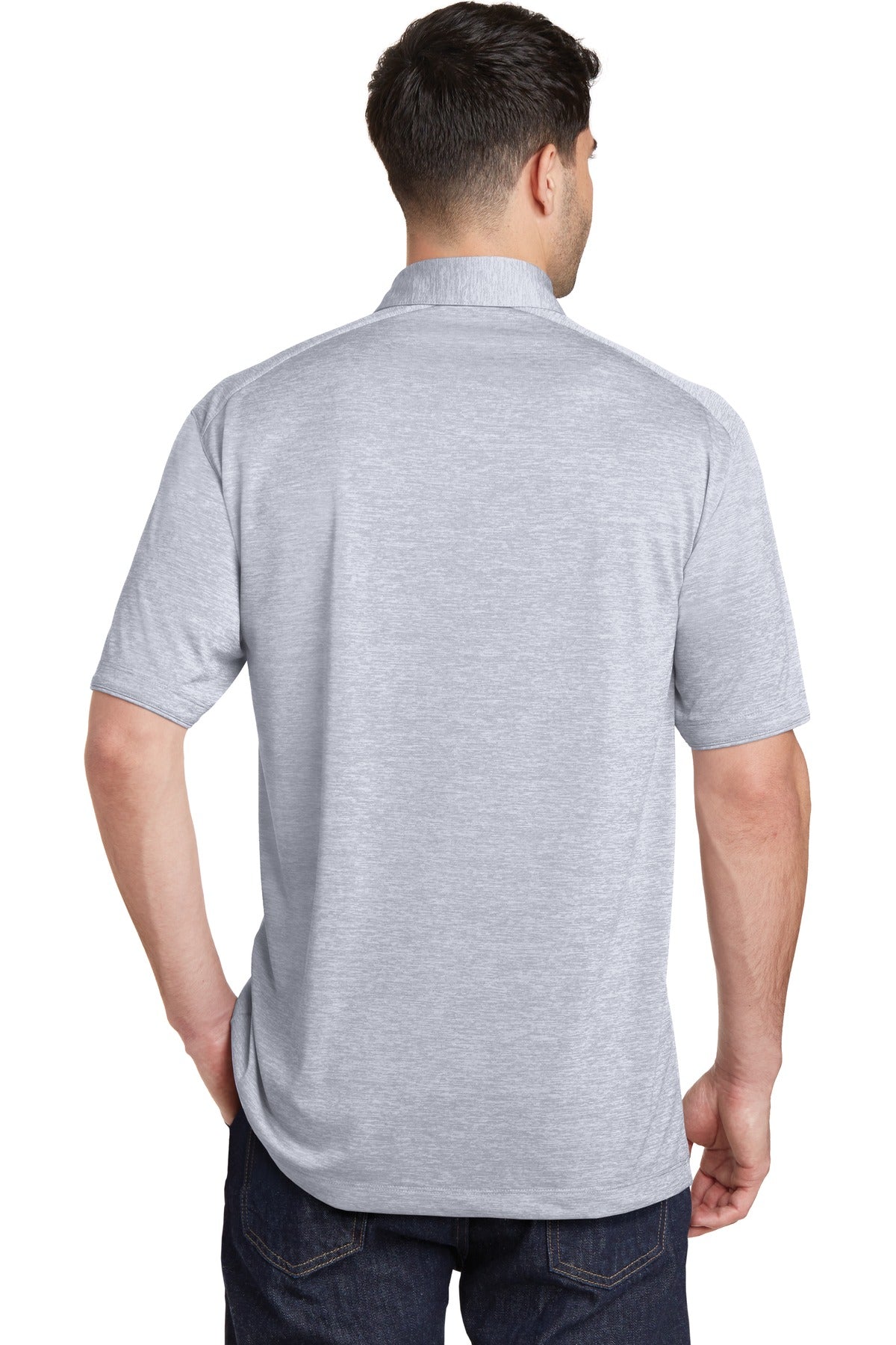 Custom Embroidered Port Authority Digi Heather Performance Polo. K574,Light Grey