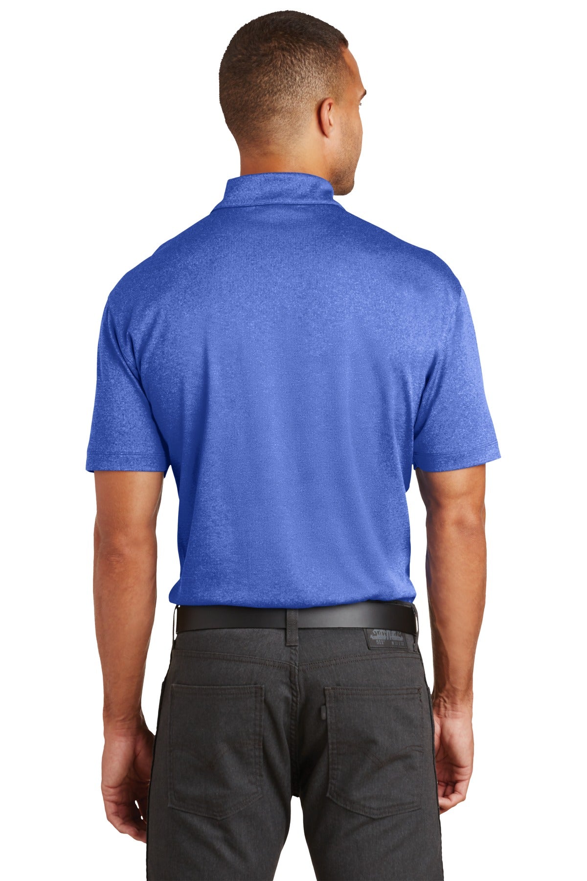 Custom Embroidered Port Authority Trace Heather Polo. K576,True Royal Heather