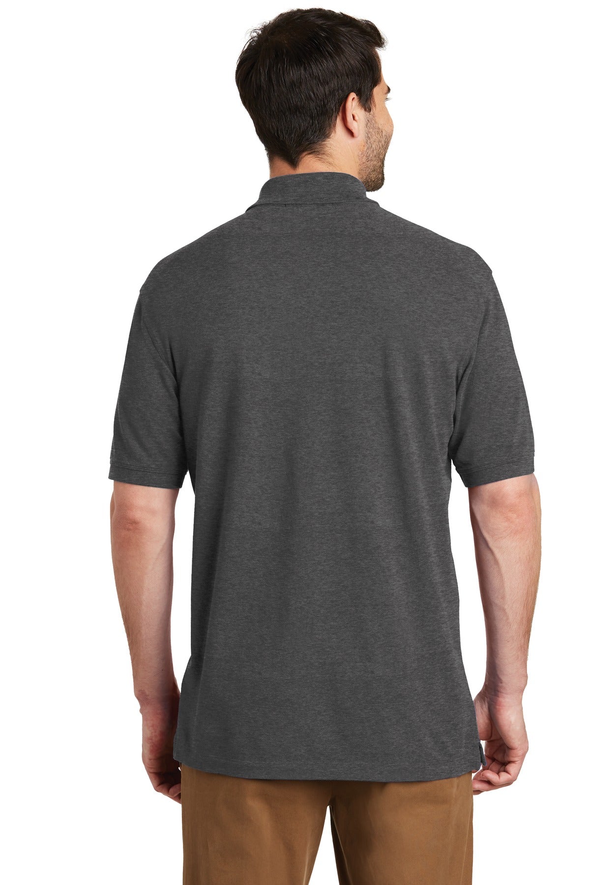 Custom Embroidered Port Authority EZCotton Polo. K8000,Charcoal Heather