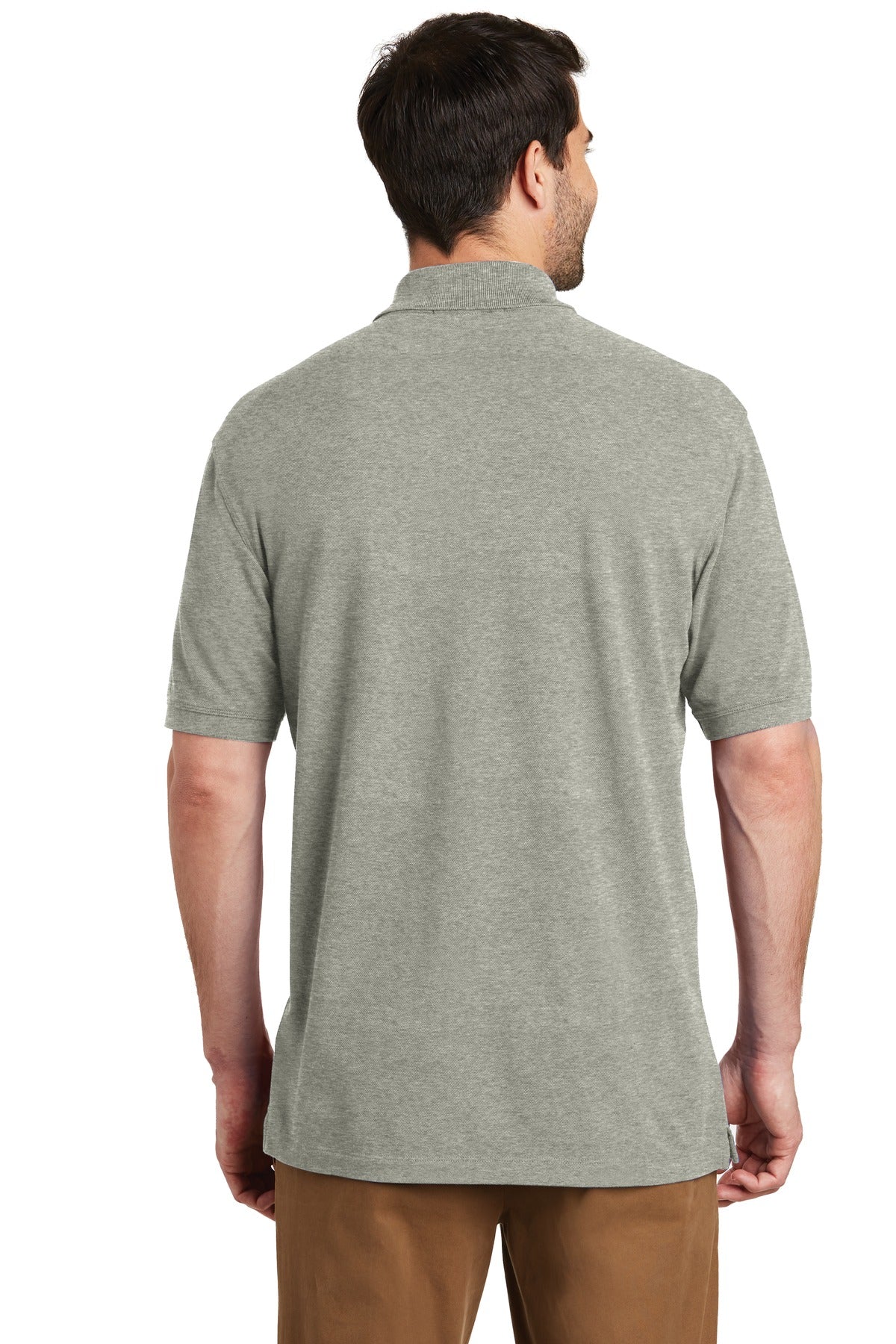 Custom Embroidered Port Authority EZCotton Polo. K8000,Oxford Heather