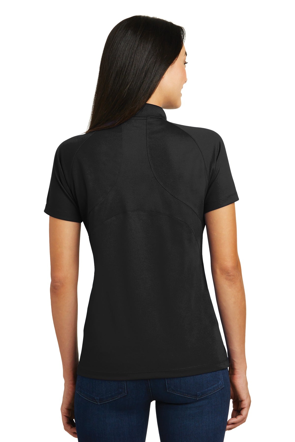 Custom Embroidered Sport-Tek Women's Dri-Mesh Pro Polo. L474,Black