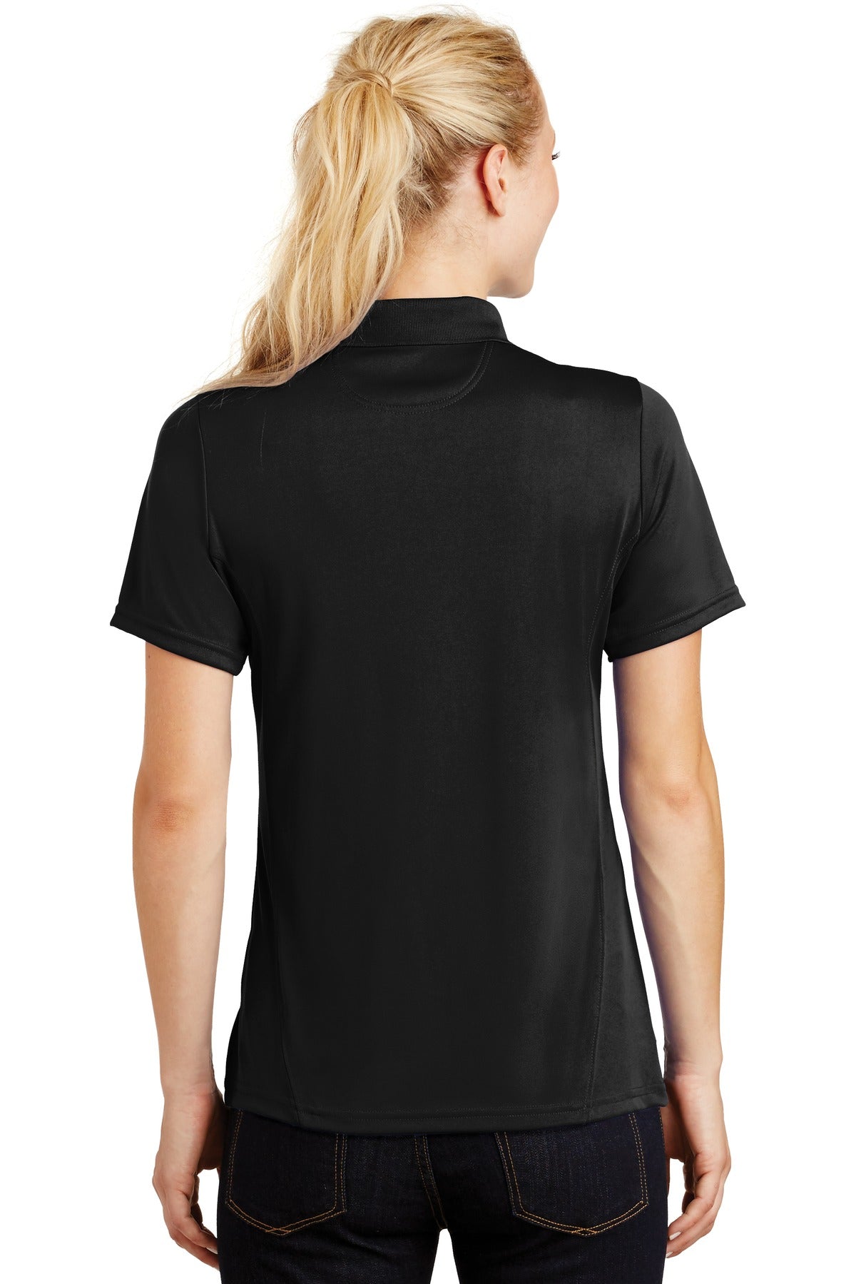Custom Embroidered Sport-Tek Women's Dry Zone Raglan Accent Polo. L475,Black