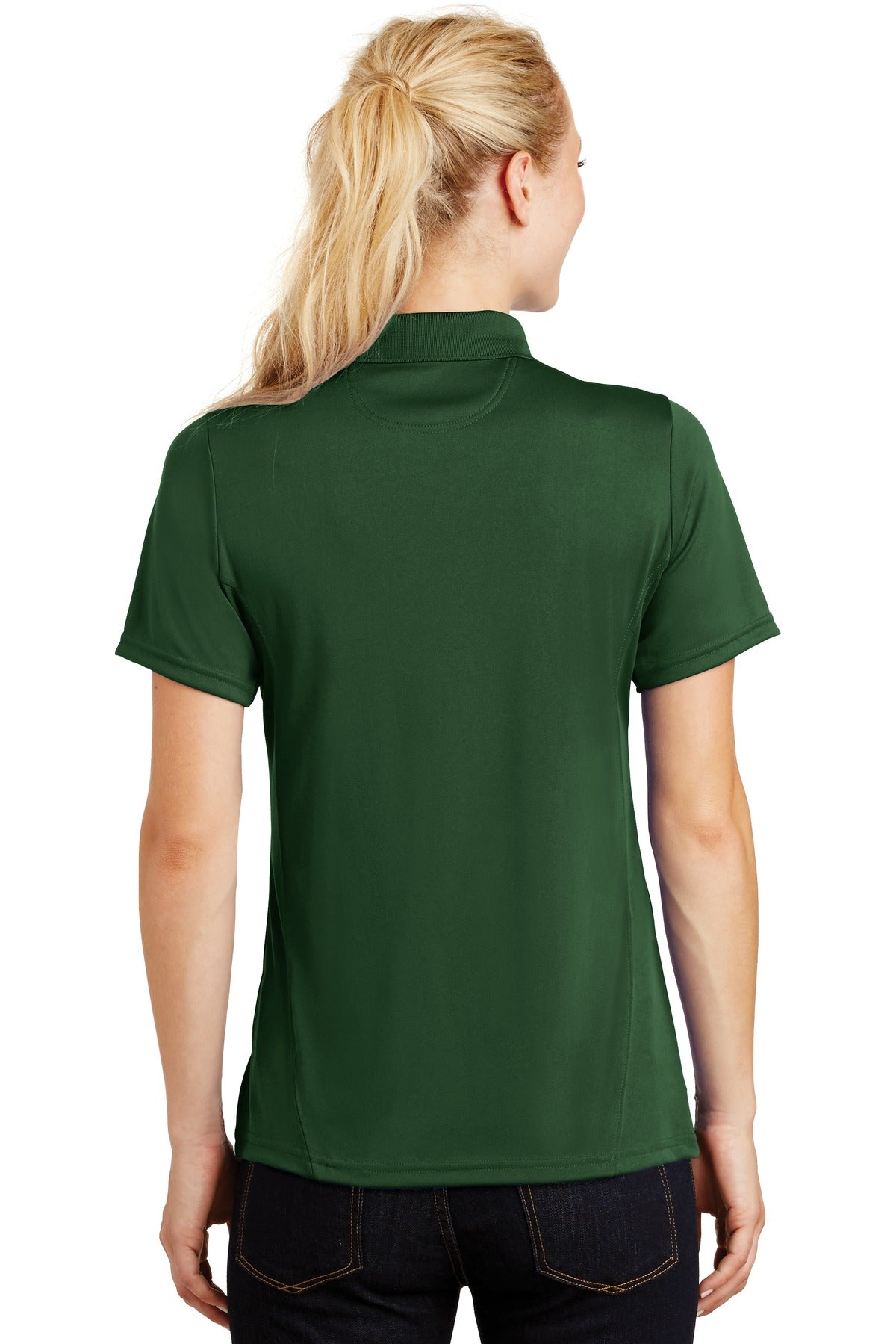 Custom Embroidered Sport-Tek Women's Dry Zone Raglan Accent Polo. L475,Forest Green