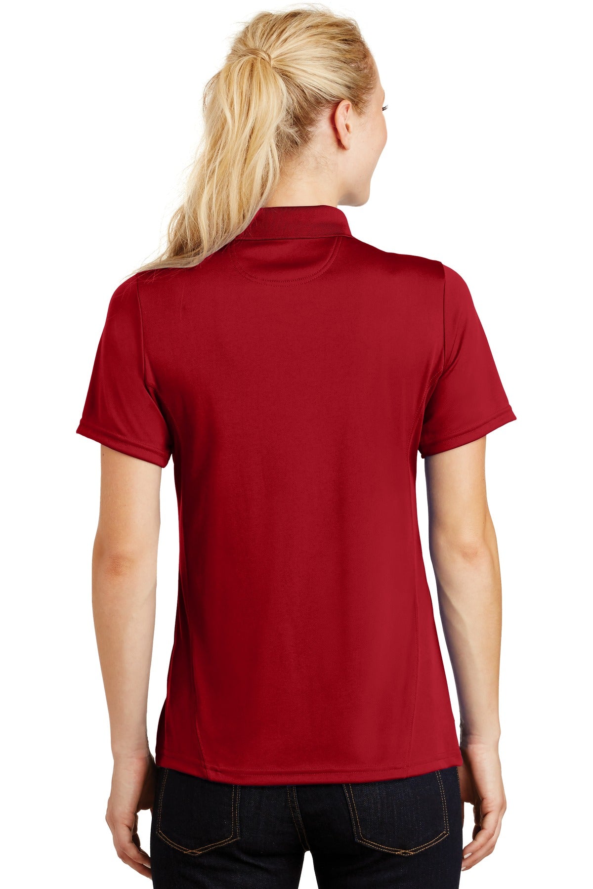 Custom Embroidered Sport-Tek Women's Dry Zone Raglan Accent Polo. L475,True Red