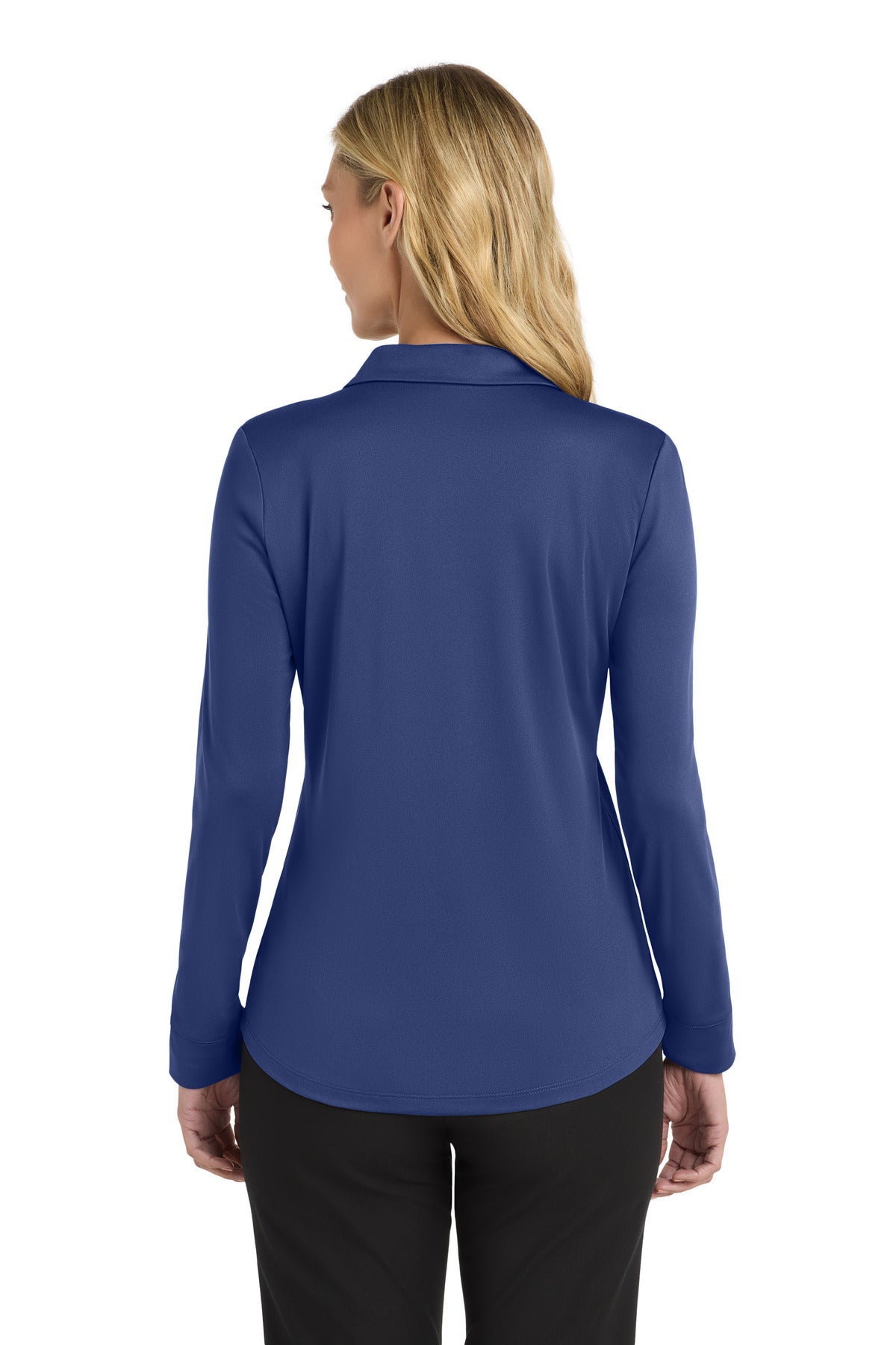 Custom Embroidered Port Authority Women's Silk Touch Performance Long Sleeve Polo. L540LS,Royal