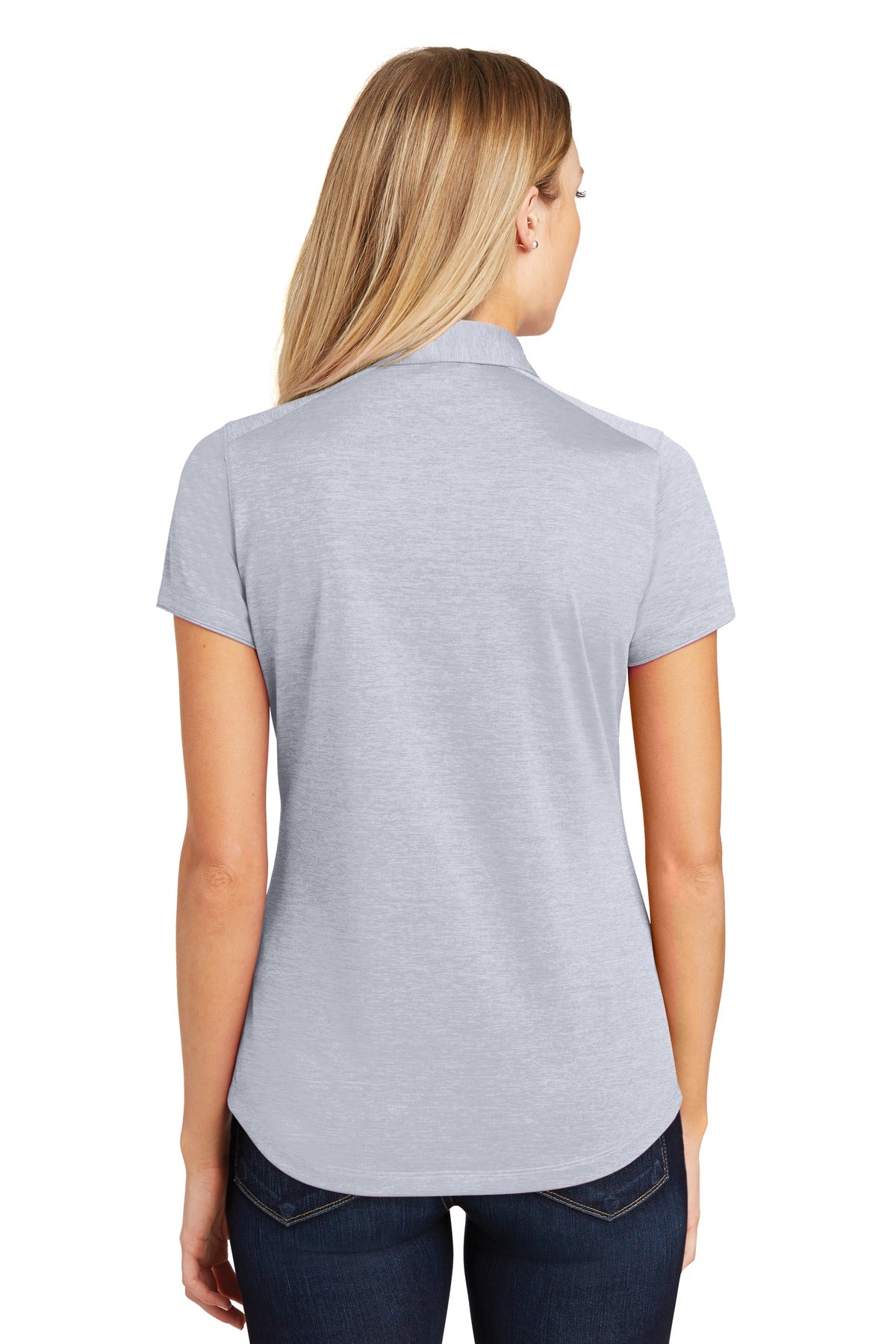 Custom Embroidered Port Authority Women's Digi Heather Performance Polo. L574,Light Grey
