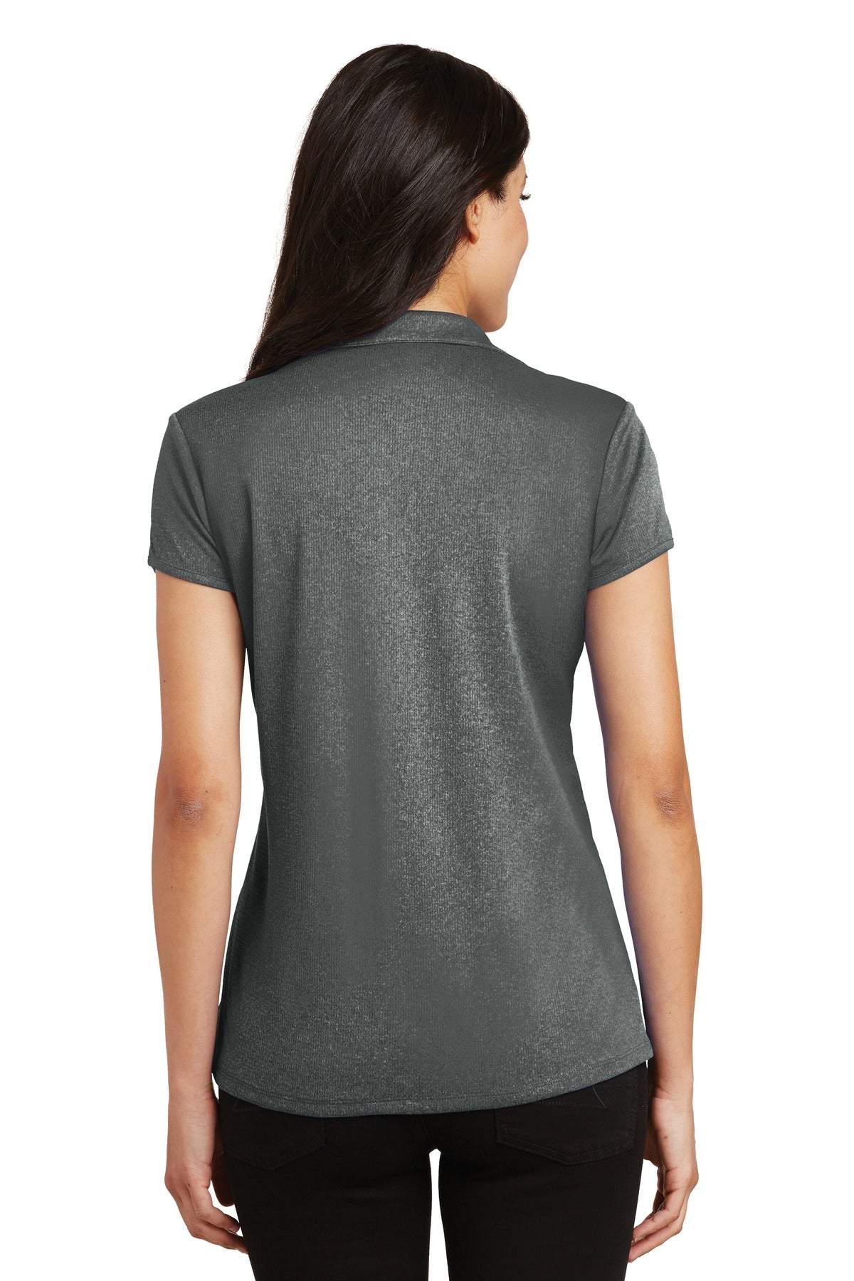 Custom Embroidered Port Authority Women's Trace Heather Polo. L576,Charcoal Heather