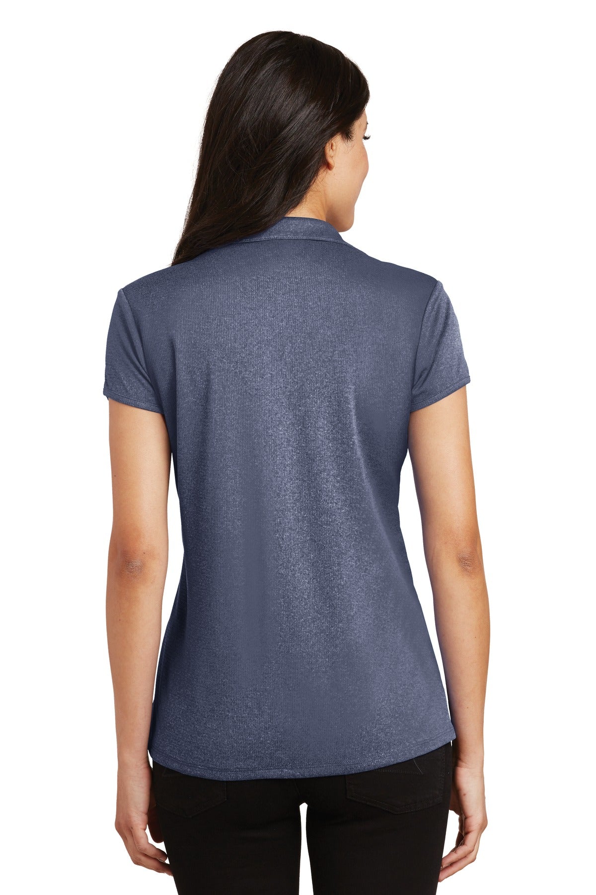 Custom Embroidered Port Authority Women's Trace Heather Polo. L576,True Navy Heather