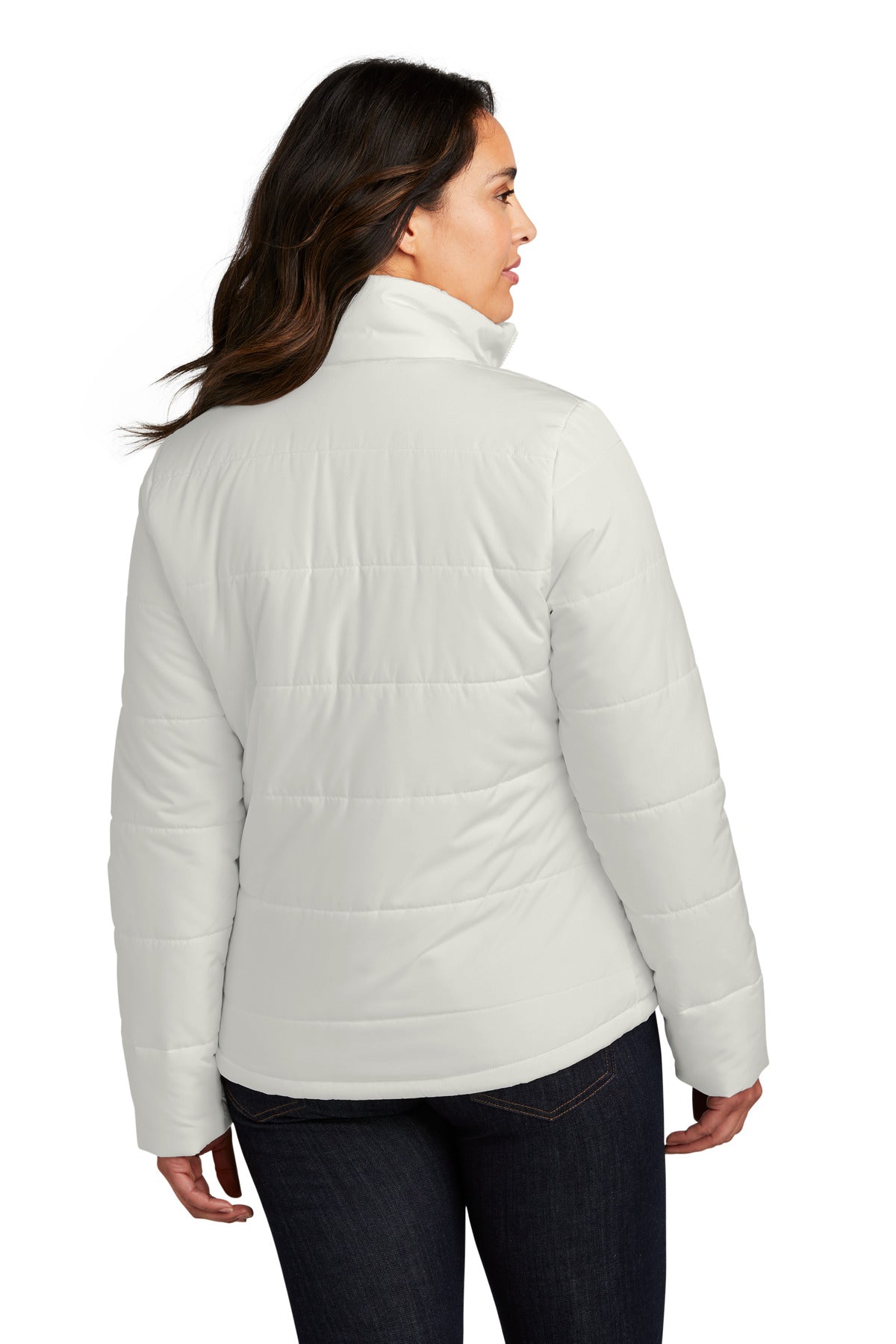Custom Embroidered Port Authority Women's Puffer Jacket L852,Marshmallow