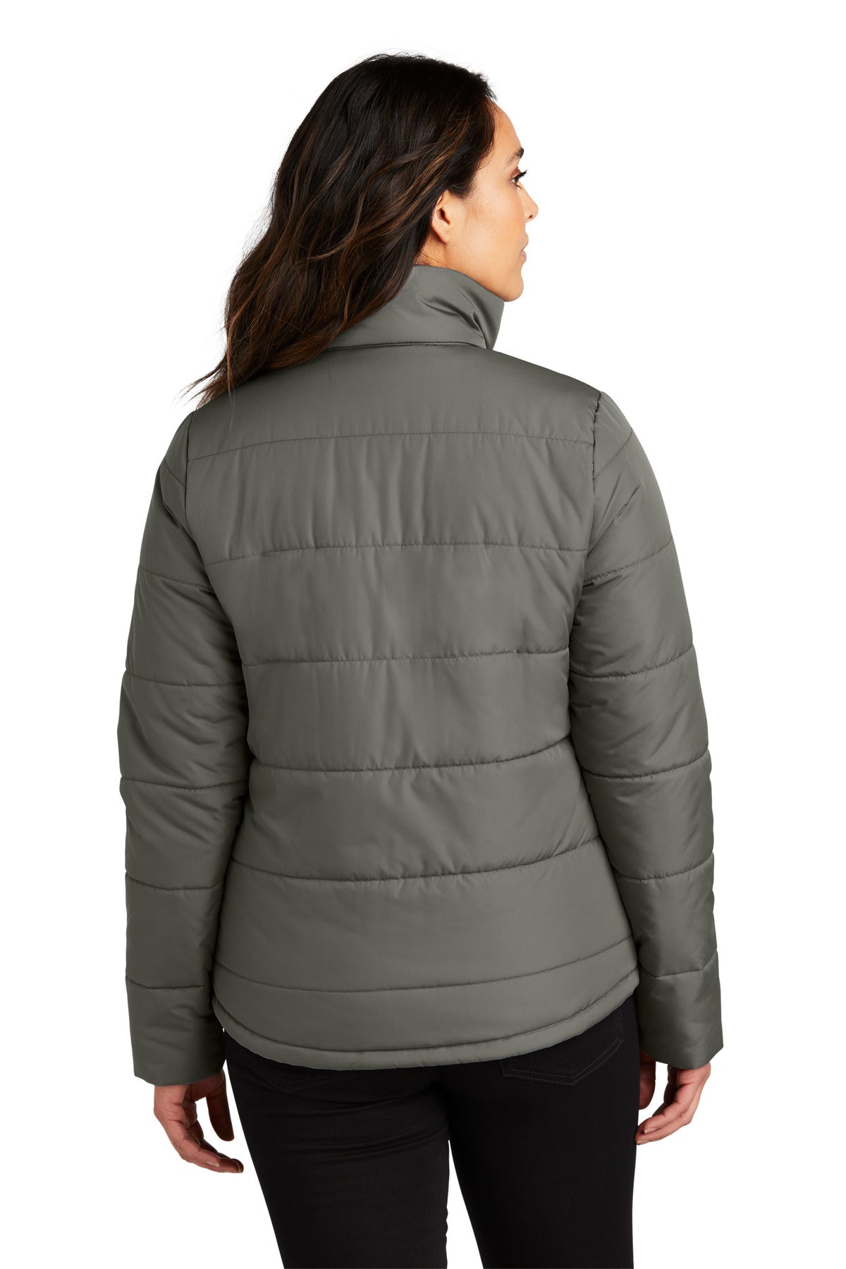 Custom Embroidered Port Authority Women's Puffer Jacket L852,Shadow Grey