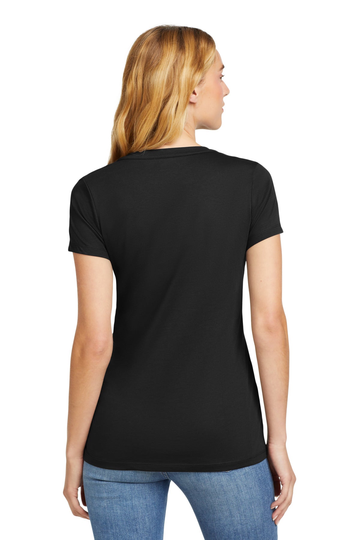 Custom Embroidered New Era Women's Heritage Blend V-Neck Tee. LNEA101,Black