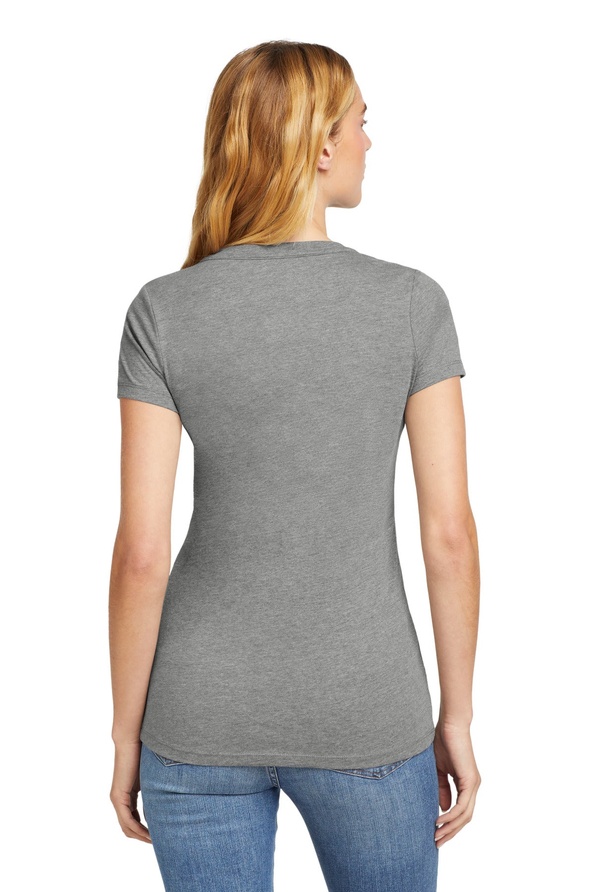 Custom Embroidered New Era Women's Heritage Blend V-Neck Tee. LNEA101,Shadow Grey Heather