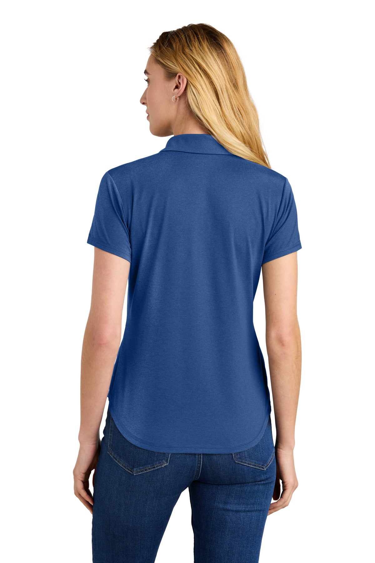 Custom Embroidered New Era Women's Power Polo LNEA225,Royal Heather