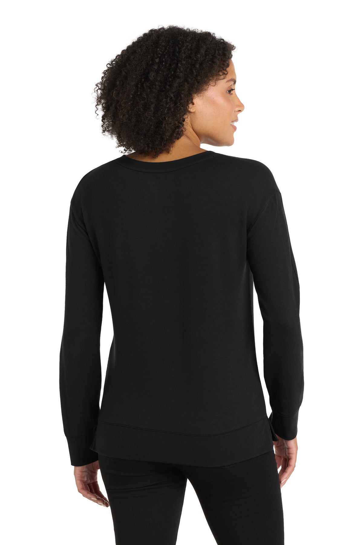 Custom Embroidered OGIO Women's Luuma Flex Long Sleeve V-Neck LOG825,Blacktop