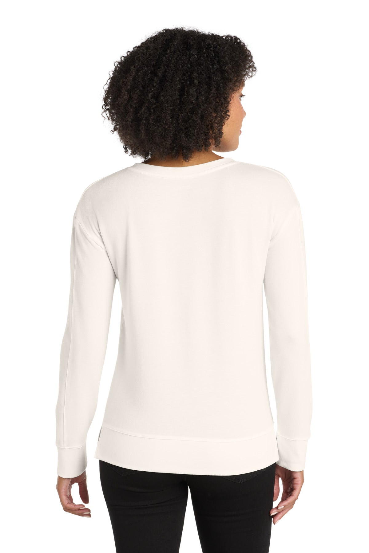 Custom Embroidered OGIO Women's Luuma Flex Long Sleeve V-Neck LOG825,Ivory Snow