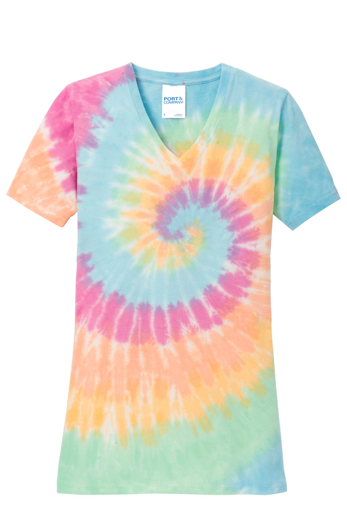 Port & Company Women's Tie-Dye V-Neck Tee. LPC147V
