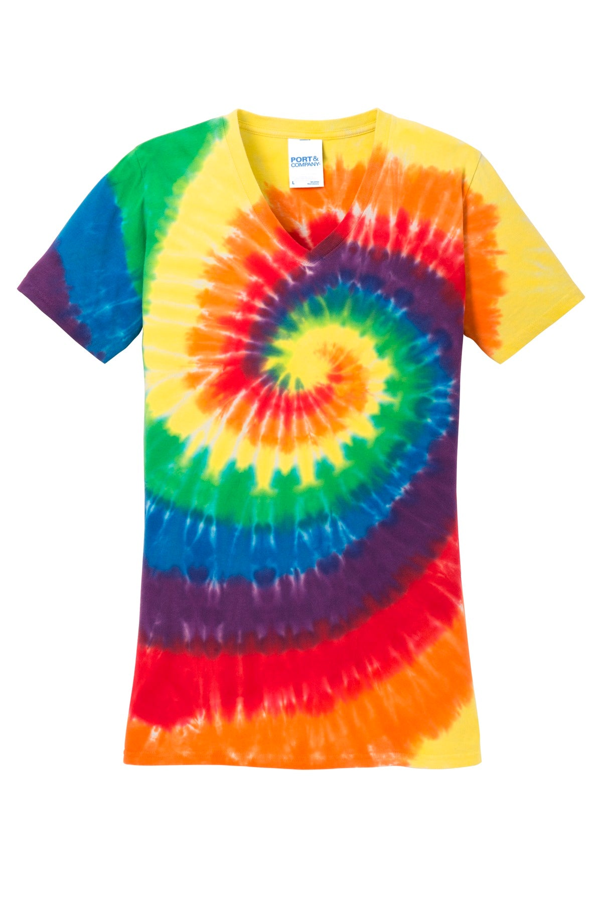 Port & Company Women's Tie-Dye V-Neck Tee. LPC147V