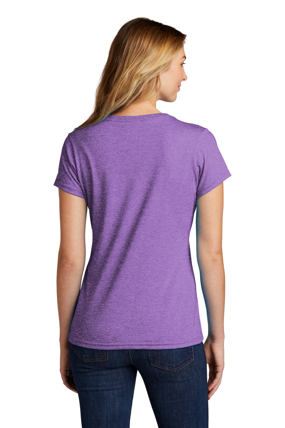 Custom Embroidered Port & Company Women's Tri-Blend V-Neck Tee. LPC330V,Team Purple Heather