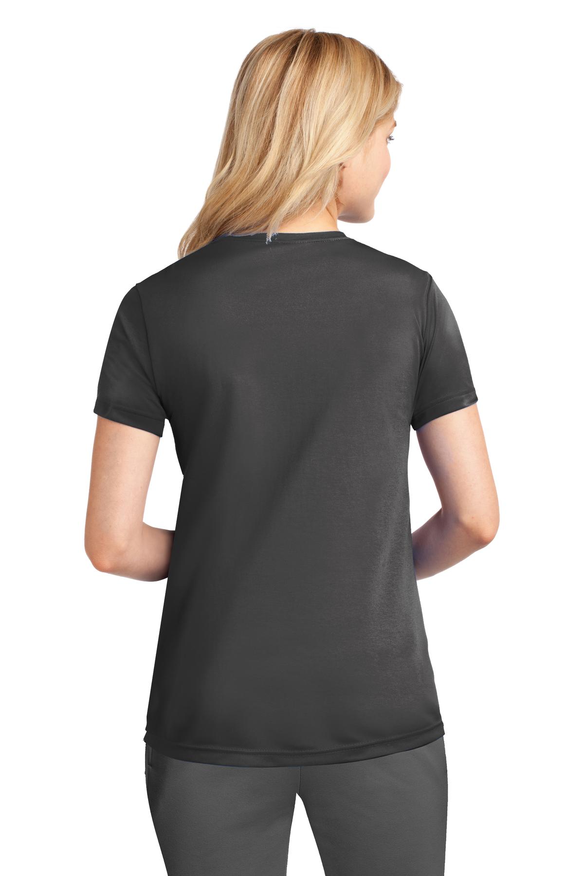Custom Embroidered Port & Company Women's Performance Tee. LPC380,Charcoal