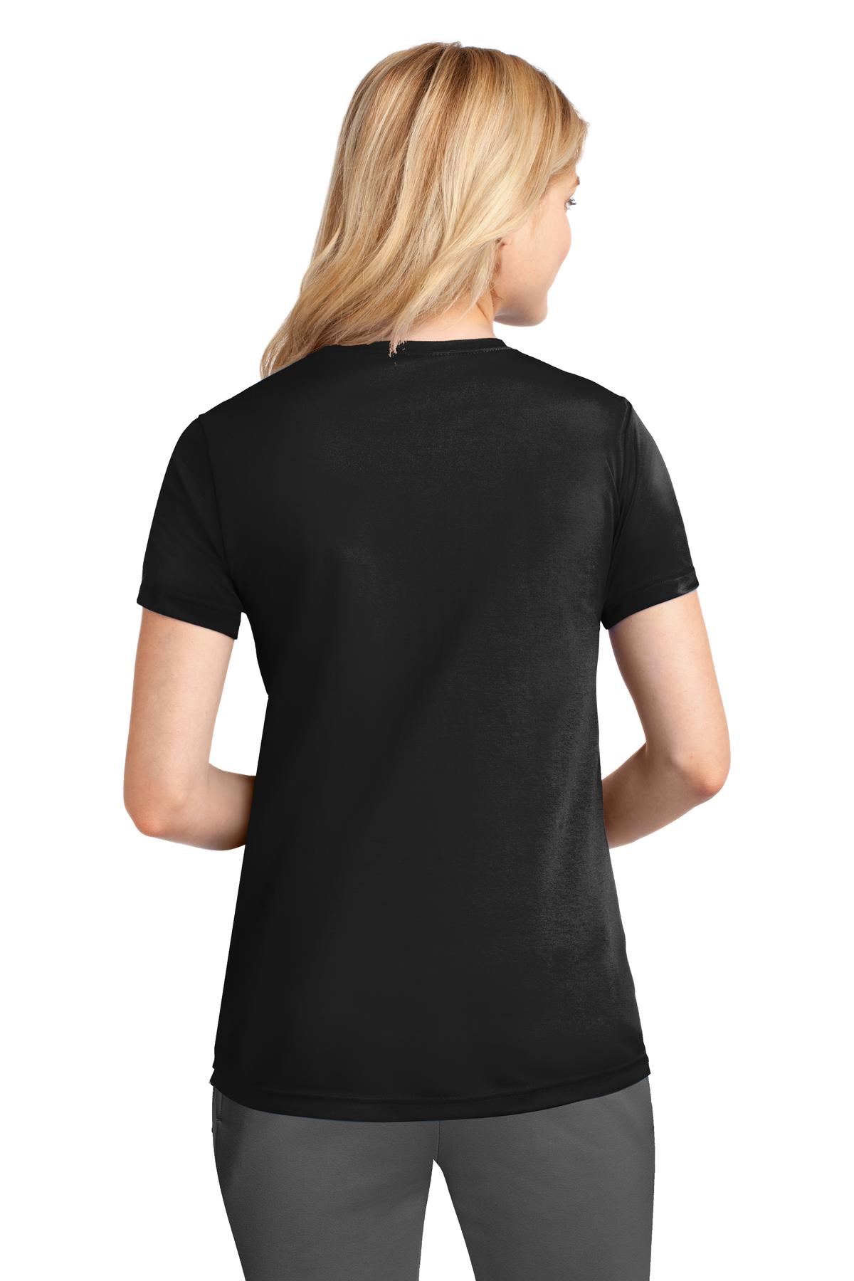 Custom Embroidered Port & Company Women's Performance Tee. LPC380,Jet Black