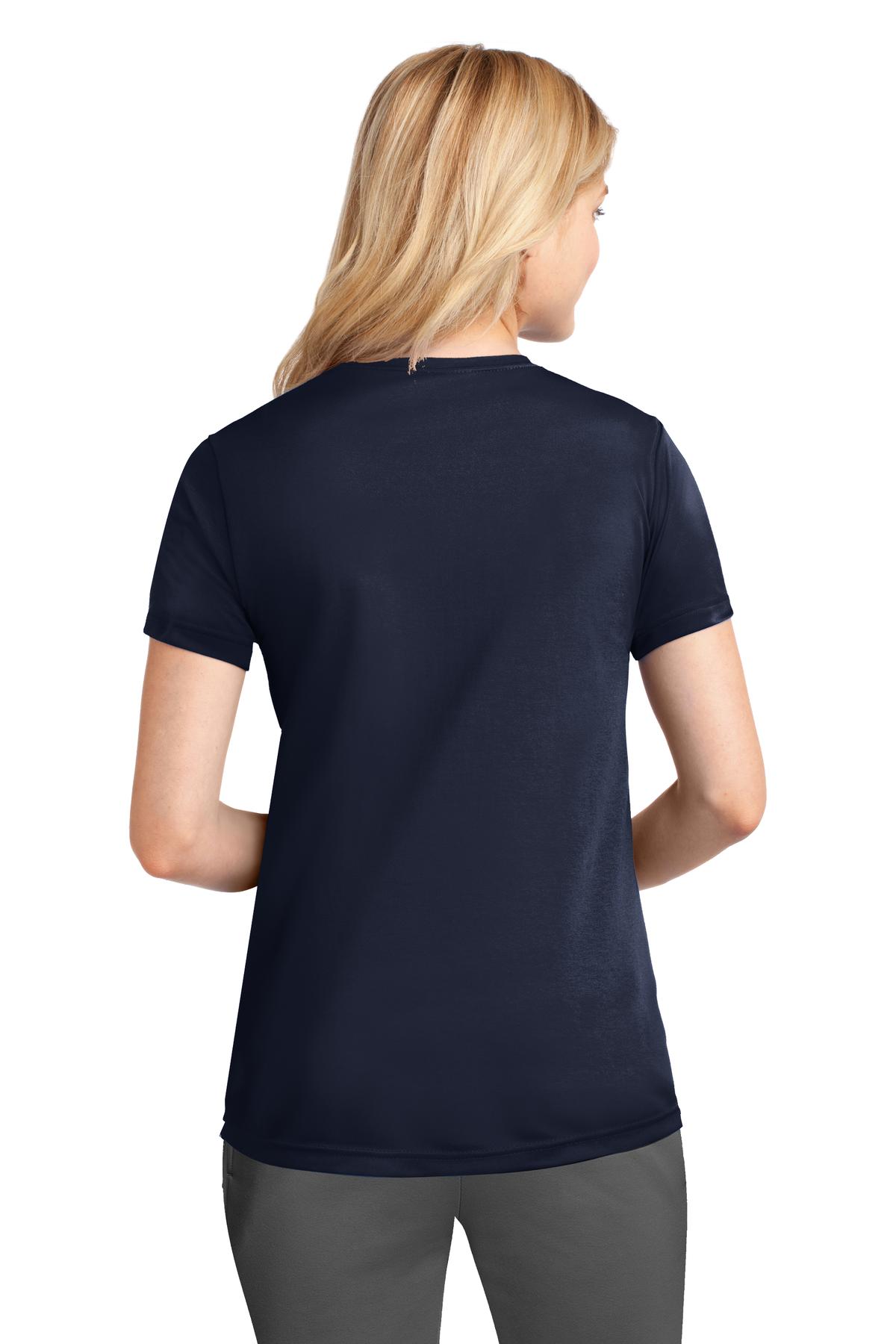 Custom Embroidered Port & Company Women's Performance Tee. LPC380,Deep Navy