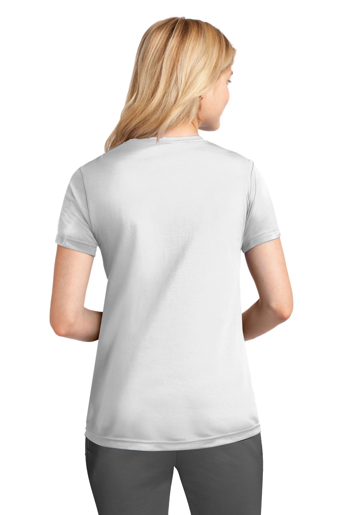 Custom Embroidered Port & Company Women's Performance Tee. LPC380,White
