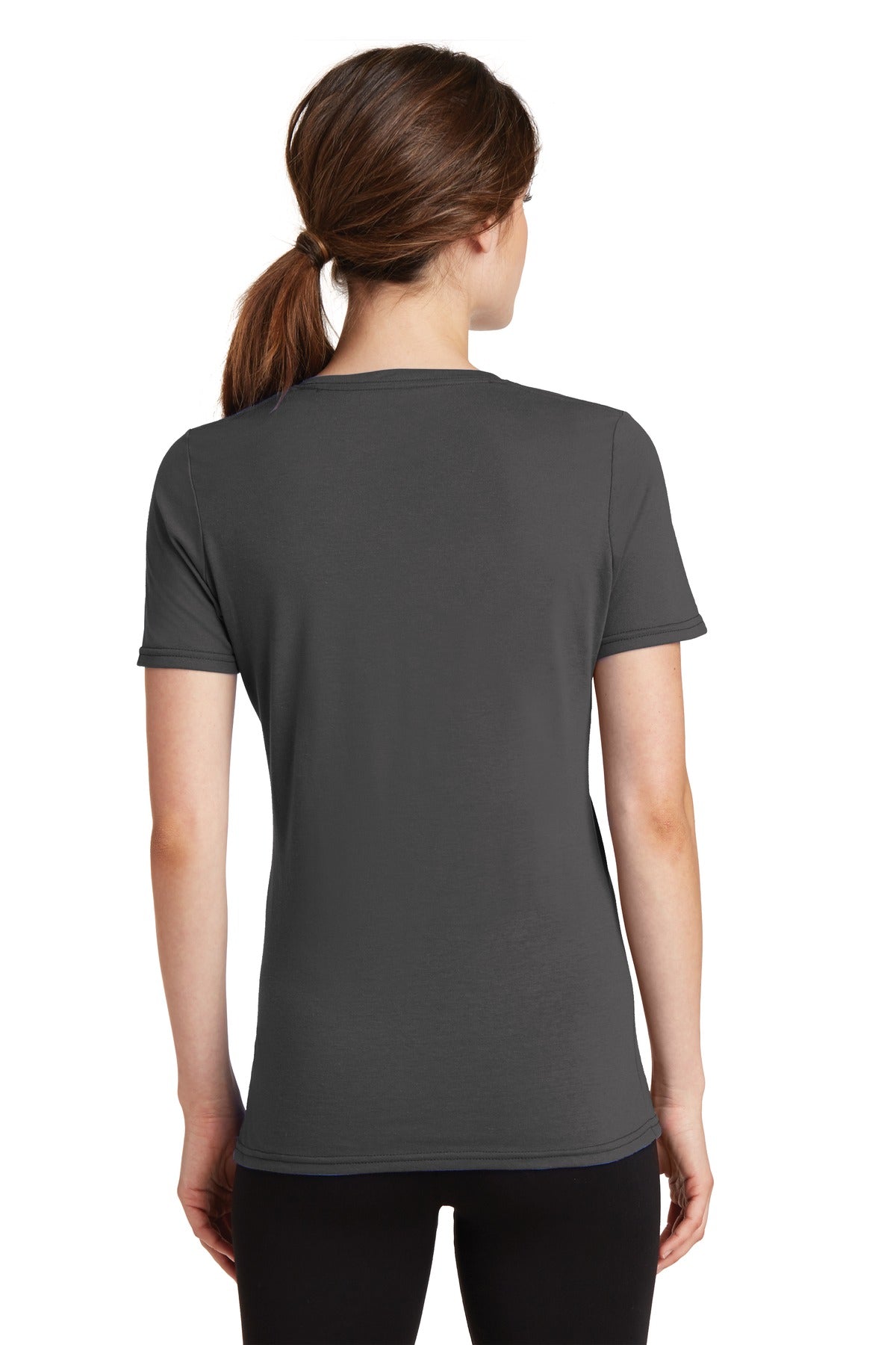 Custom Embroidered Port & Company Women's Performance Blend V-Neck Tee. LPC381V,Charcoal