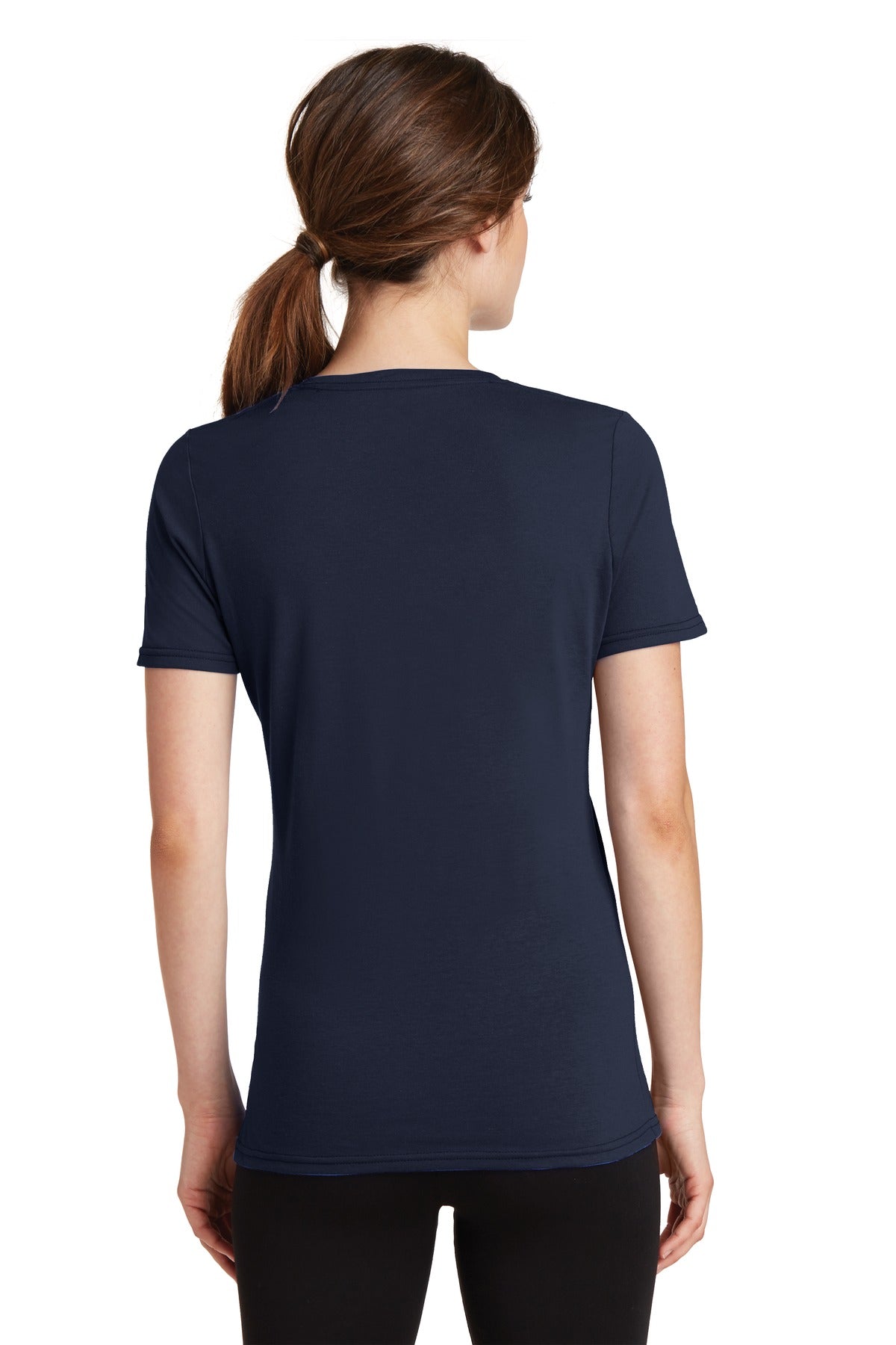 Custom Embroidered Port & Company Women's Performance Blend V-Neck Tee. LPC381V,Deep Navy