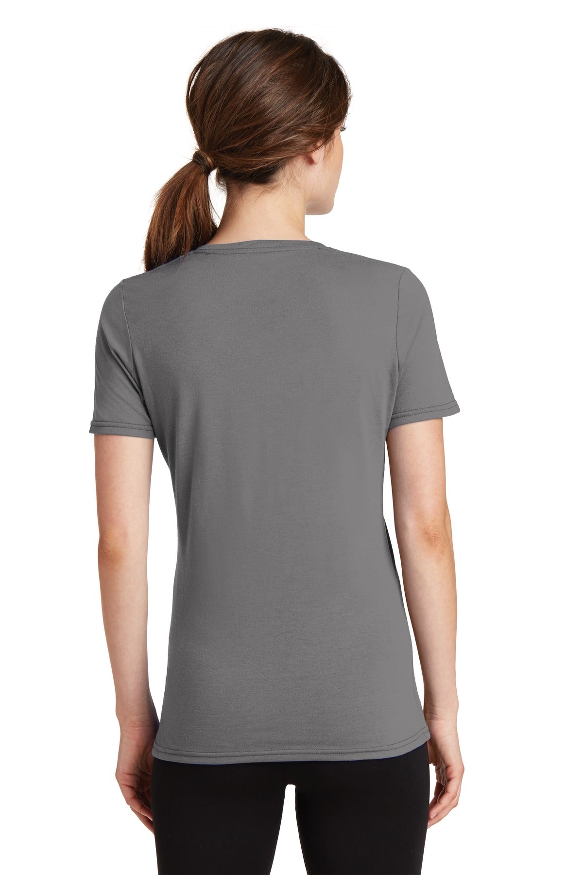 Custom Embroidered Port & Company Women's Performance Blend V-Neck Tee. LPC381V,Medium Grey