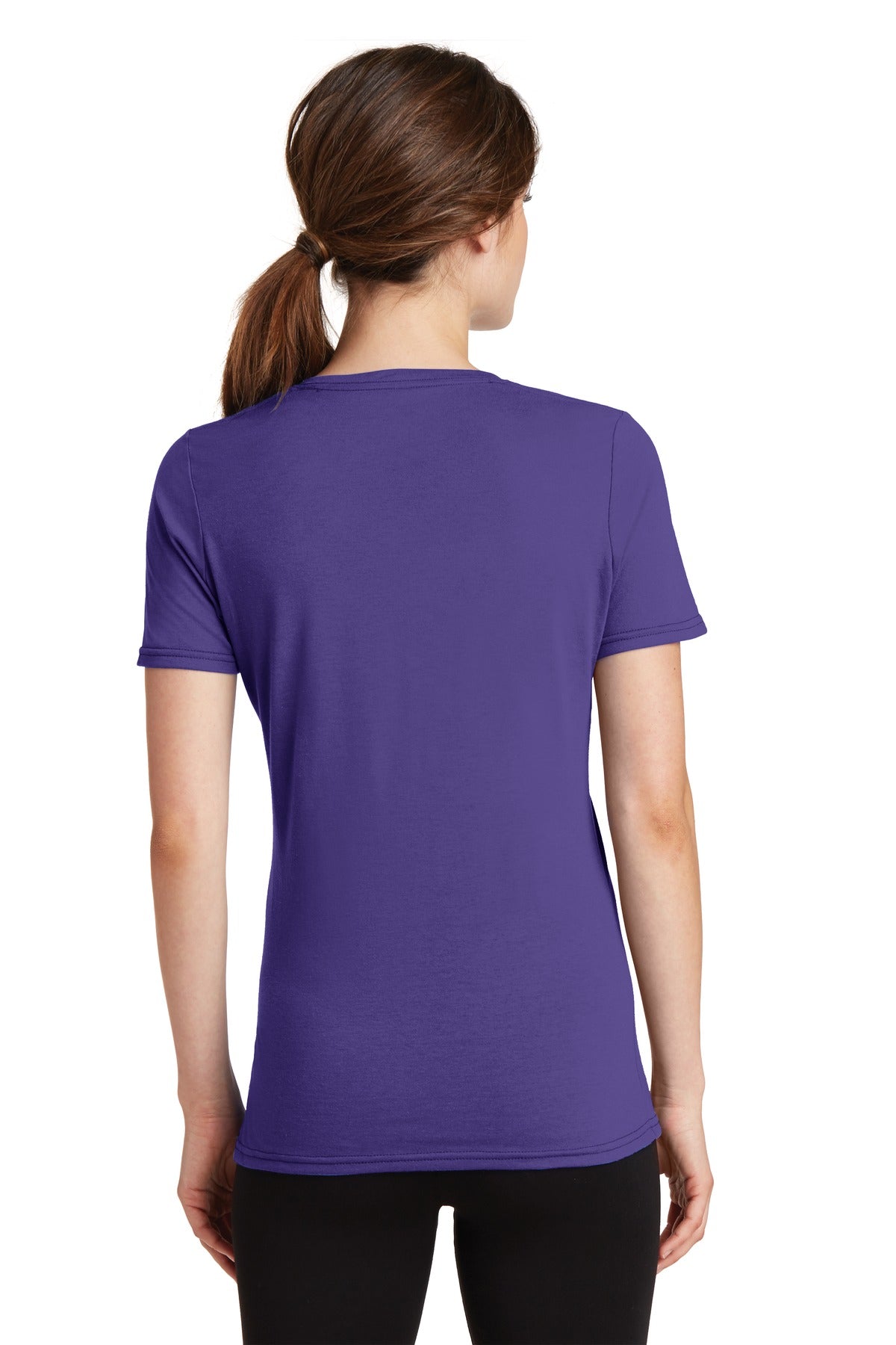 Custom Embroidered Port & Company Women's Performance Blend V-Neck Tee. LPC381V,Purple