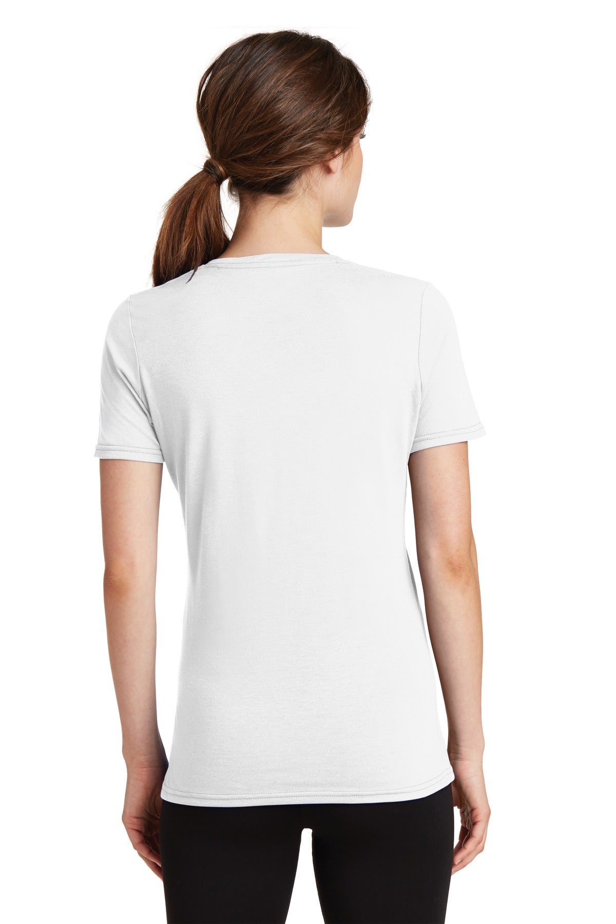Custom Embroidered Port & Company Women's Performance Blend V-Neck Tee. LPC381V,White