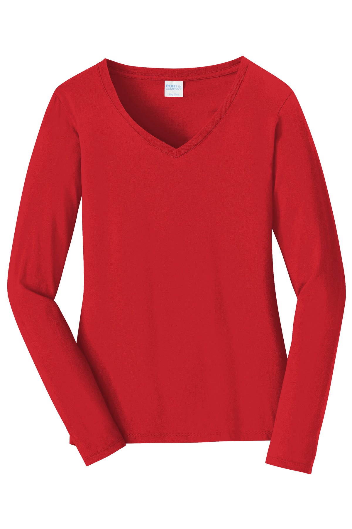 Port & Company Women's Long Sleeve Fan Favorite V-Neck Tee. LPC450VLS